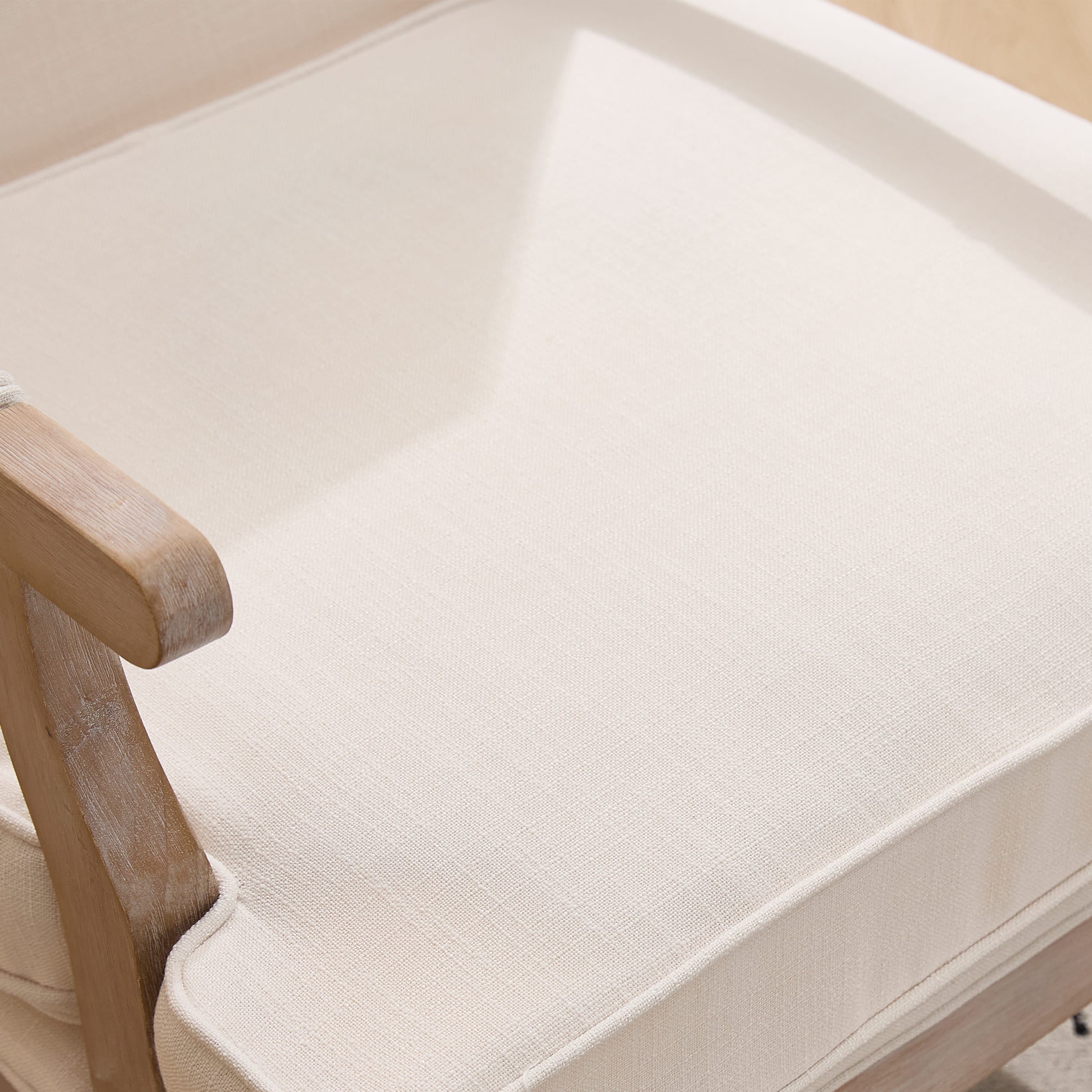 Janoray Linen Upholstered Solid Wood Armchair - 30026AC