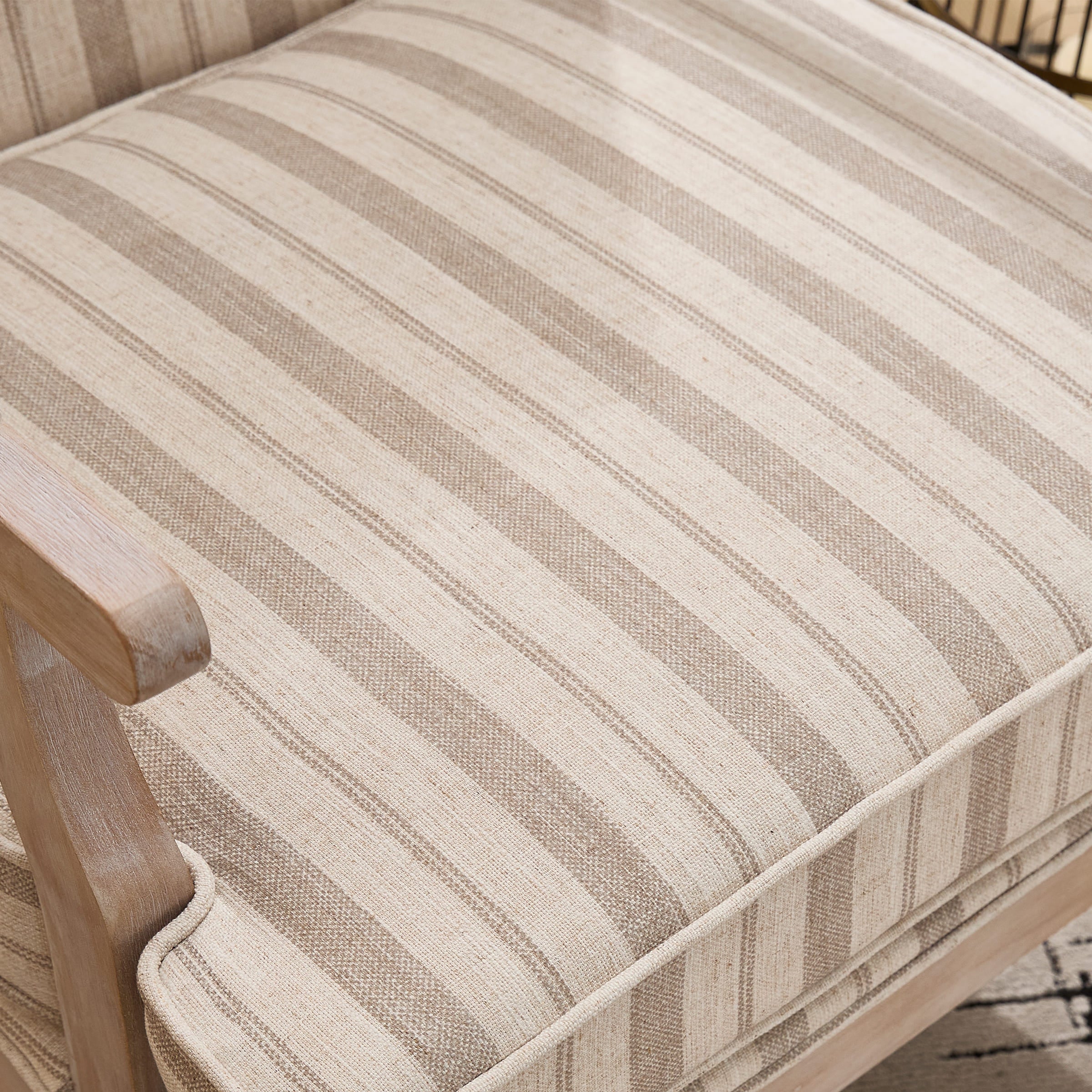 Janoray Linen Upholstered Solid Wood Armchair - 30026AC