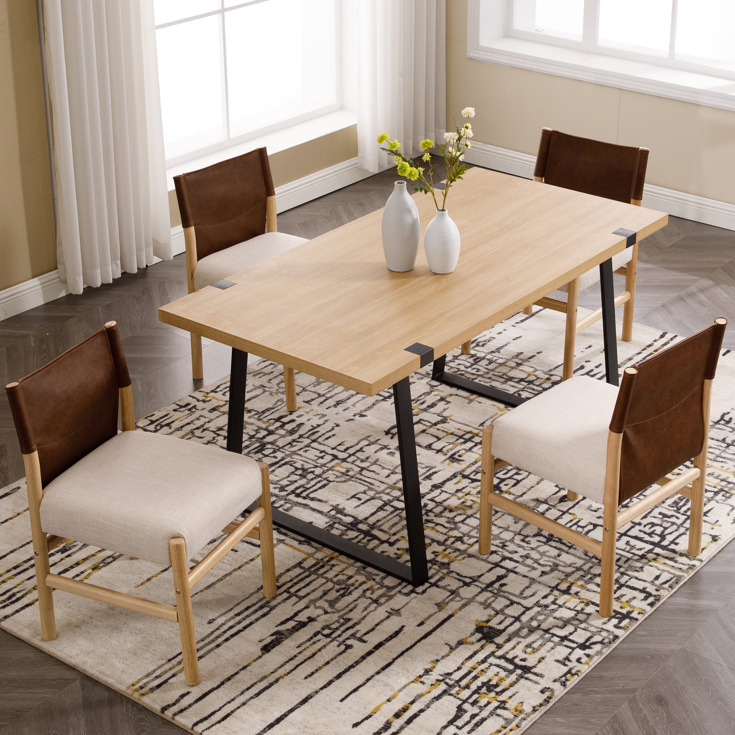 EALSON Mid-Century Armless Dining Chairs Set of 2 - 10040DC