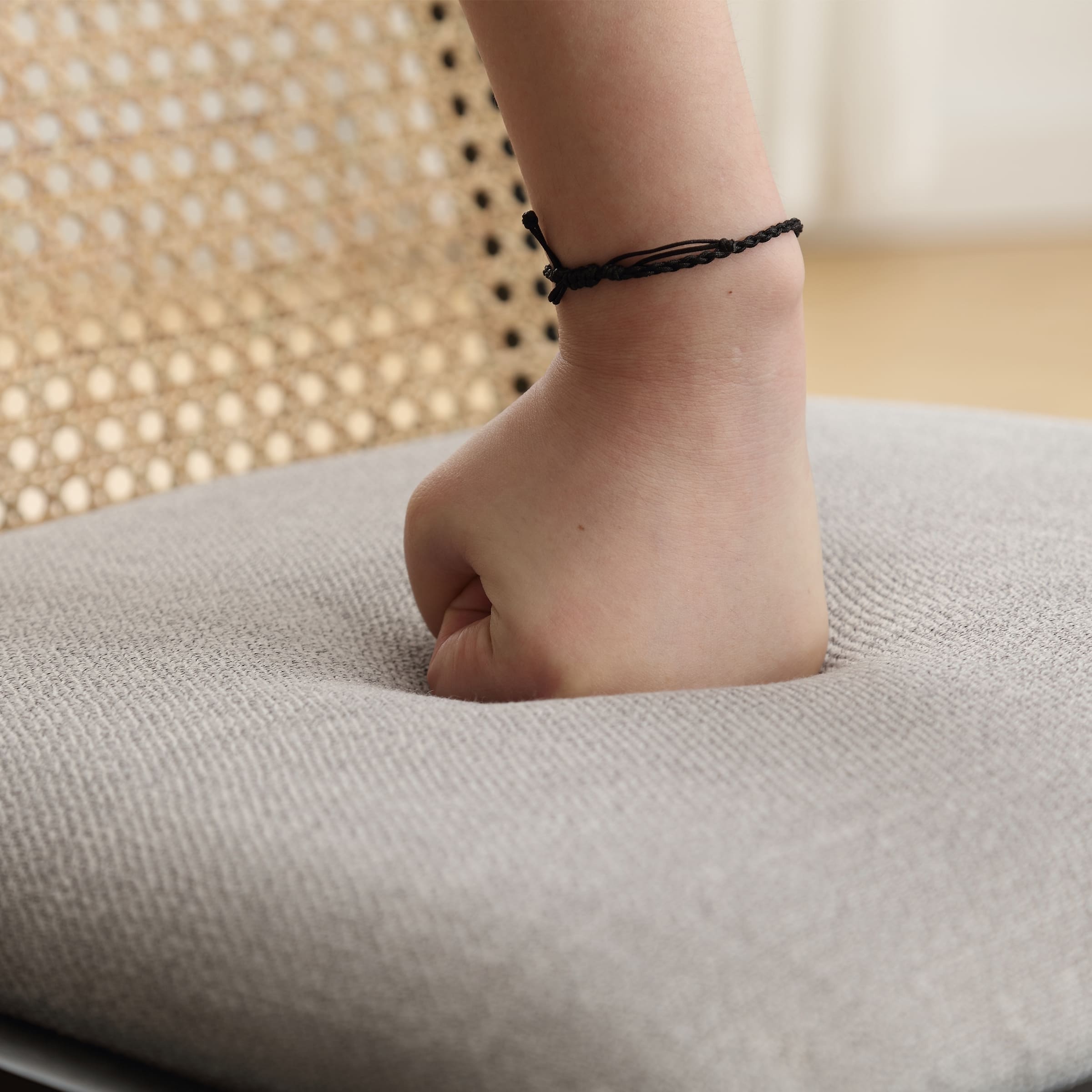 Janoray Rattan Upholstered Dining Chairs Set of 2 - 1866DC