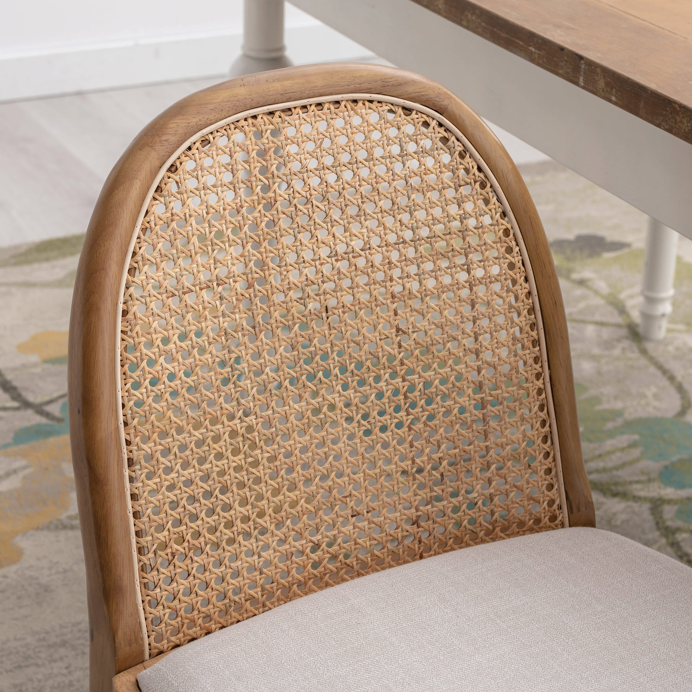 Janoray Rattan Upholstered Dining Chairs Set of 2 - 1866DC