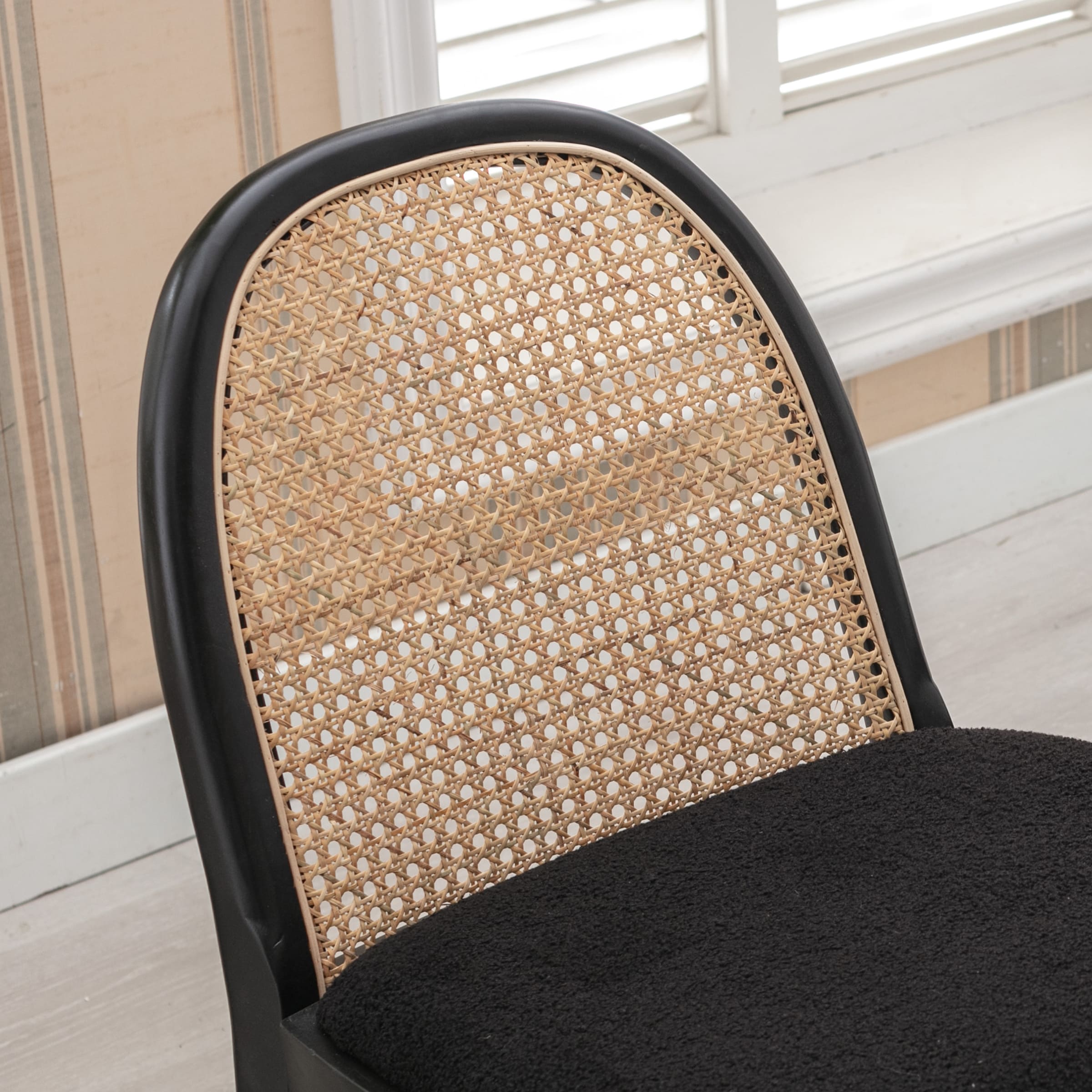 Janoray Rattan Upholstered Dining Chairs Set of 2 - 1866DC