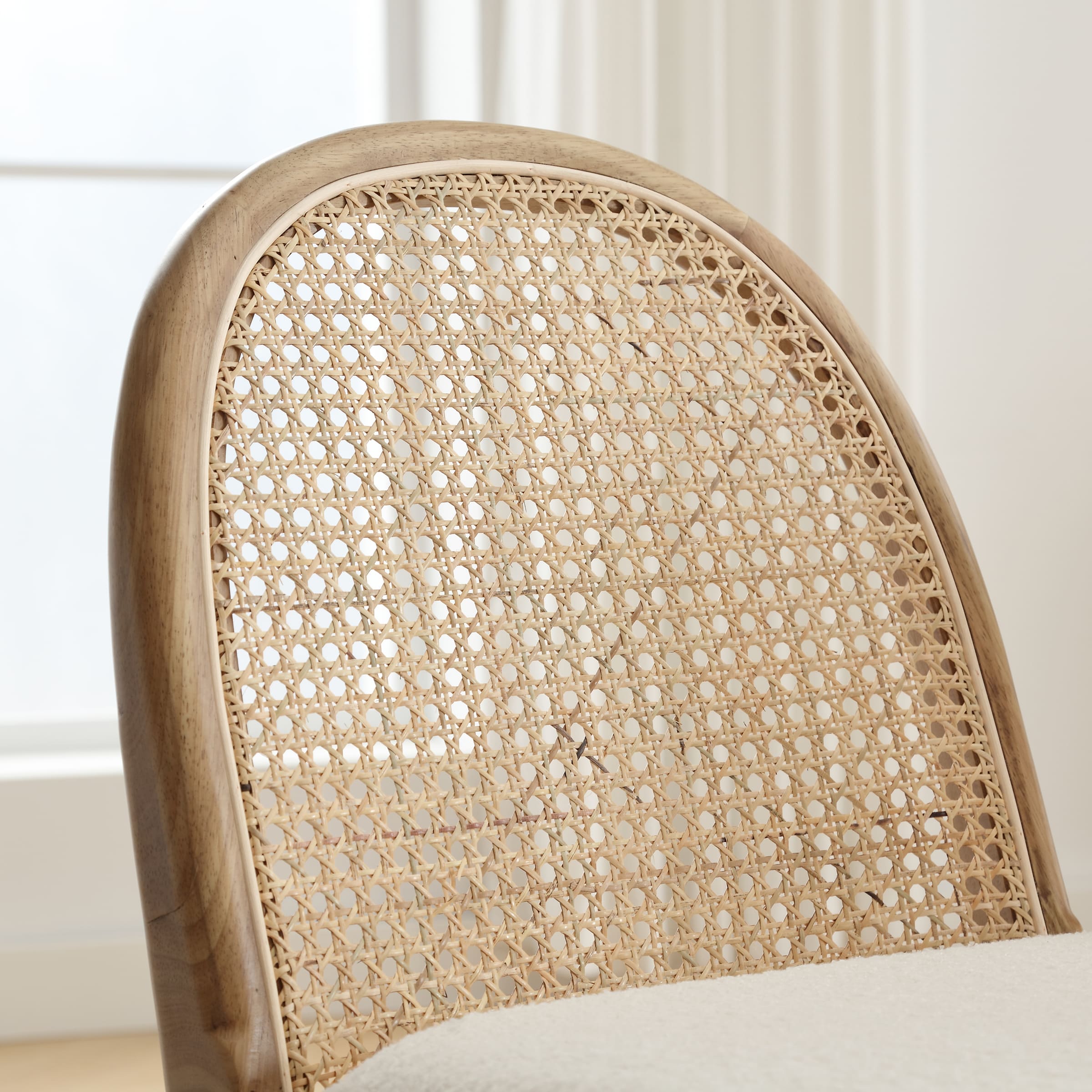 Janoray Rattan Upholstered Dining Chairs Set of 2 - 1866DC