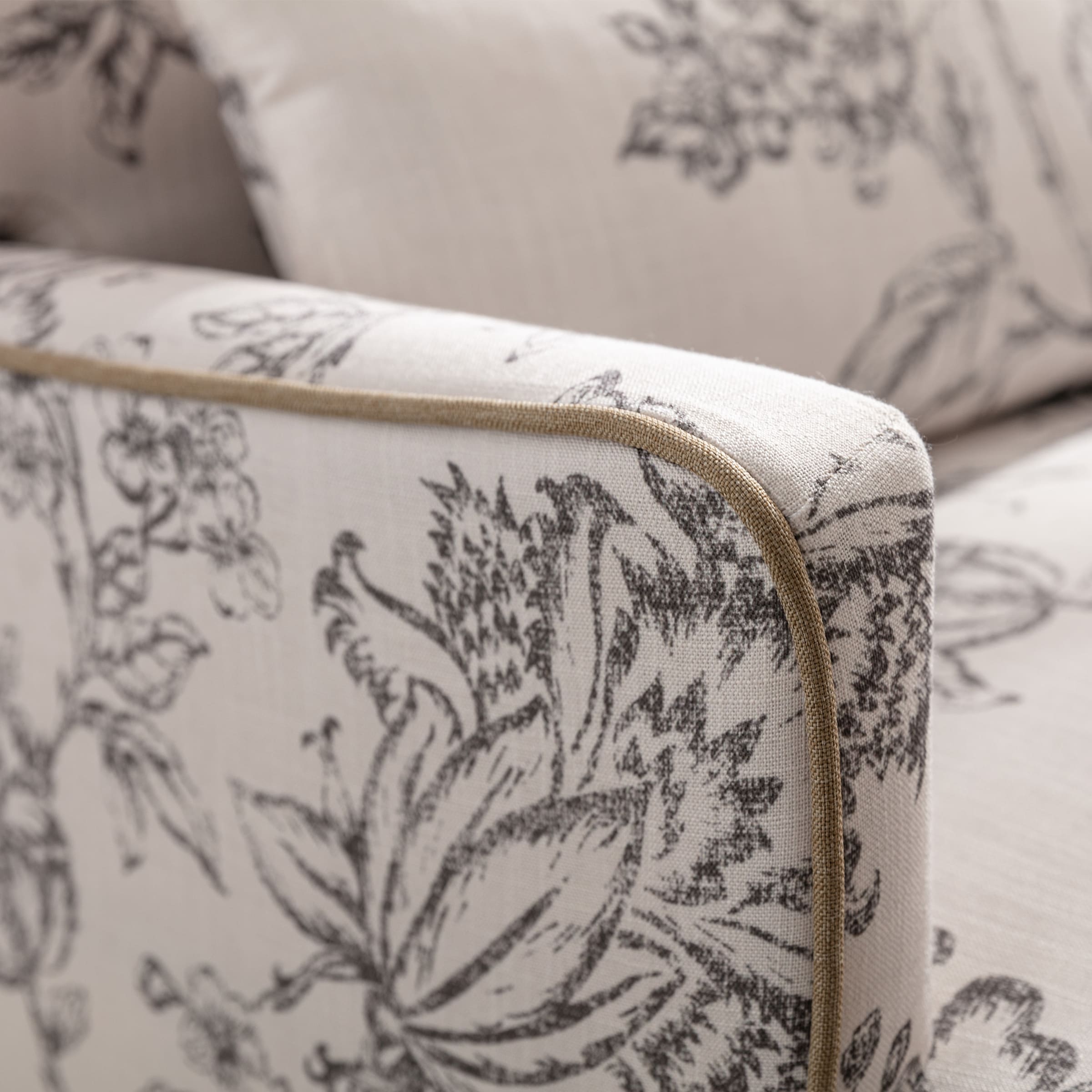 Janoray Mid Century Fabric Floral Armchair with Pillow - 8106AC