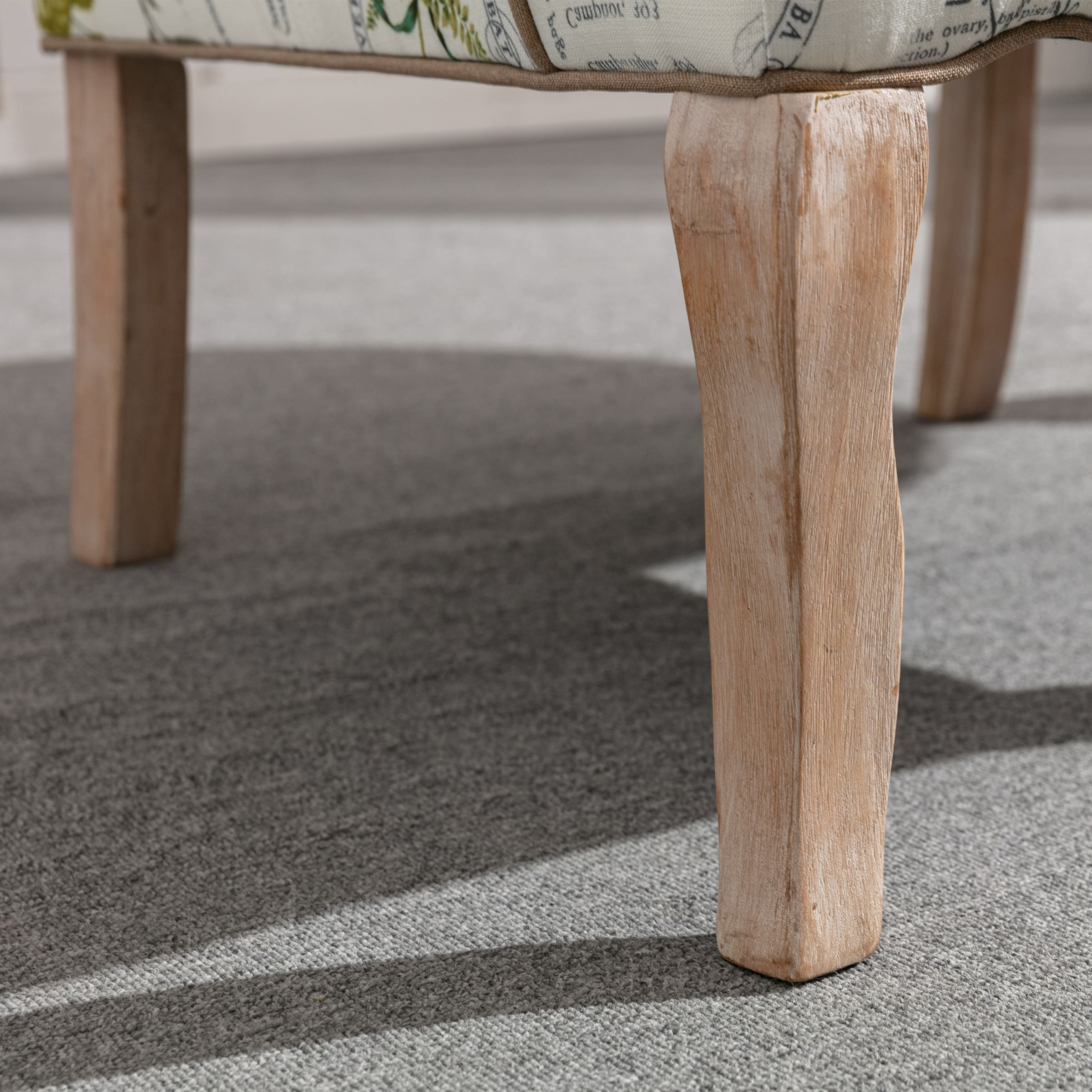 Janoray Mid Century Fabric Floral Armchair with Pillow - 8106AC