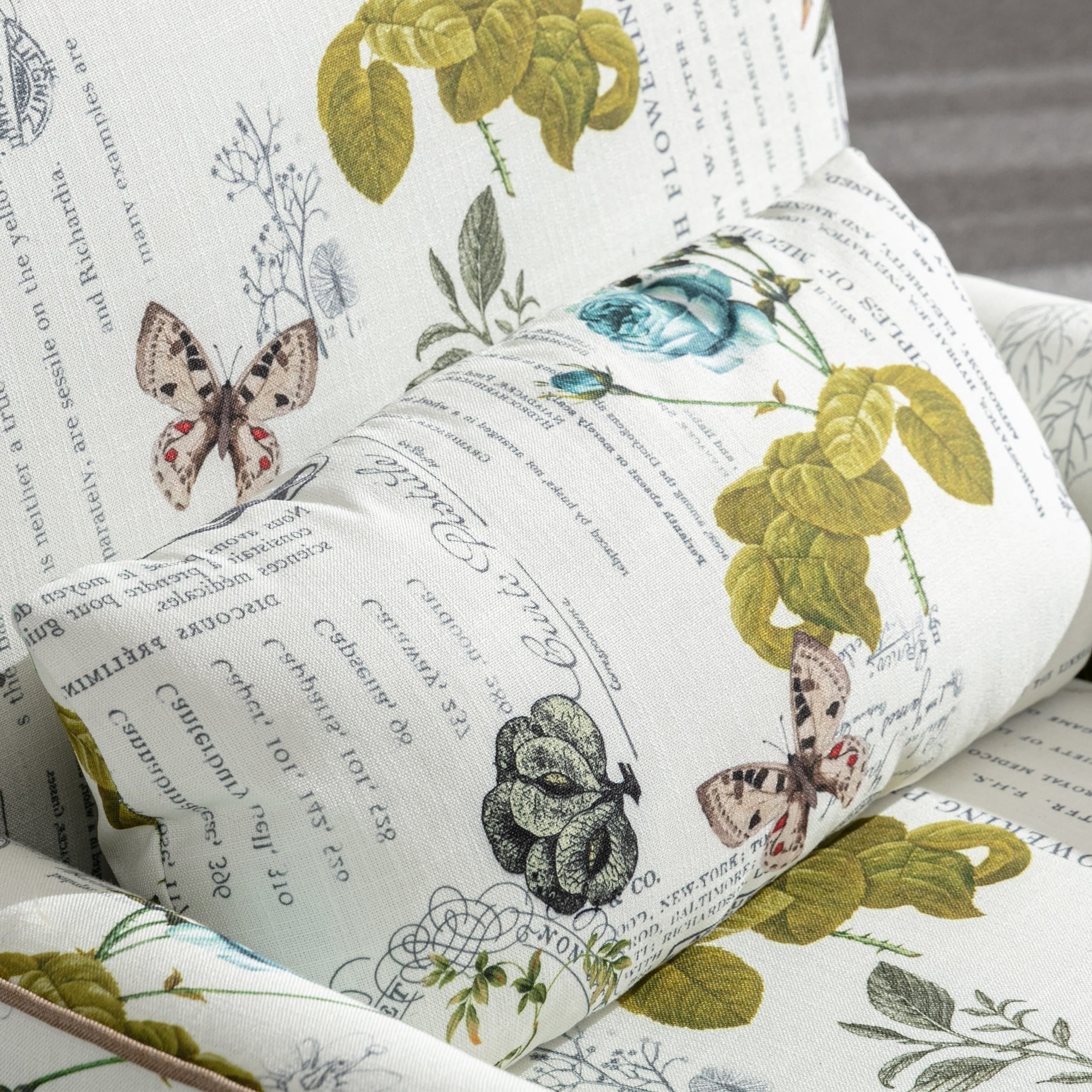 Janoray Mid Century Fabric Floral Armchair with Pillow - 8106AC