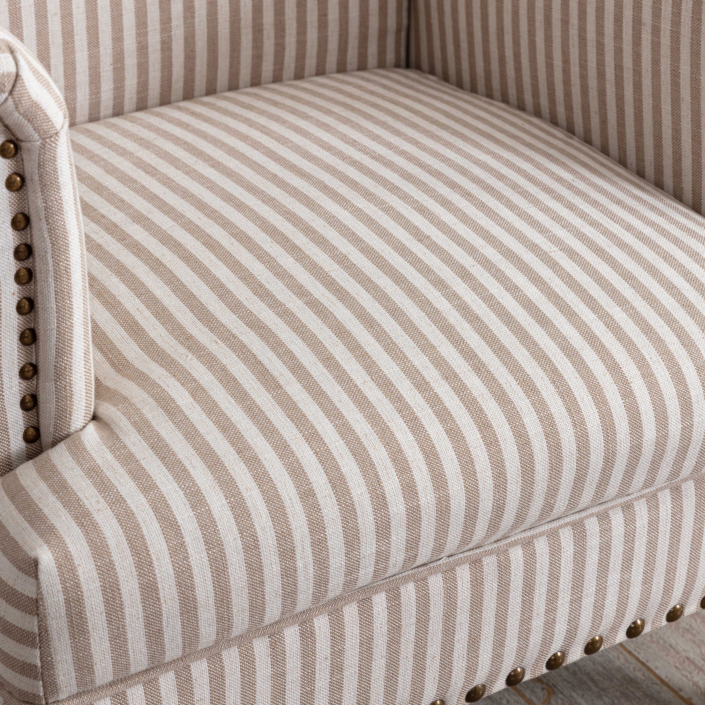 Janoray Nailhead Trim Linen Accent Chair 1 PCS - 8330AC