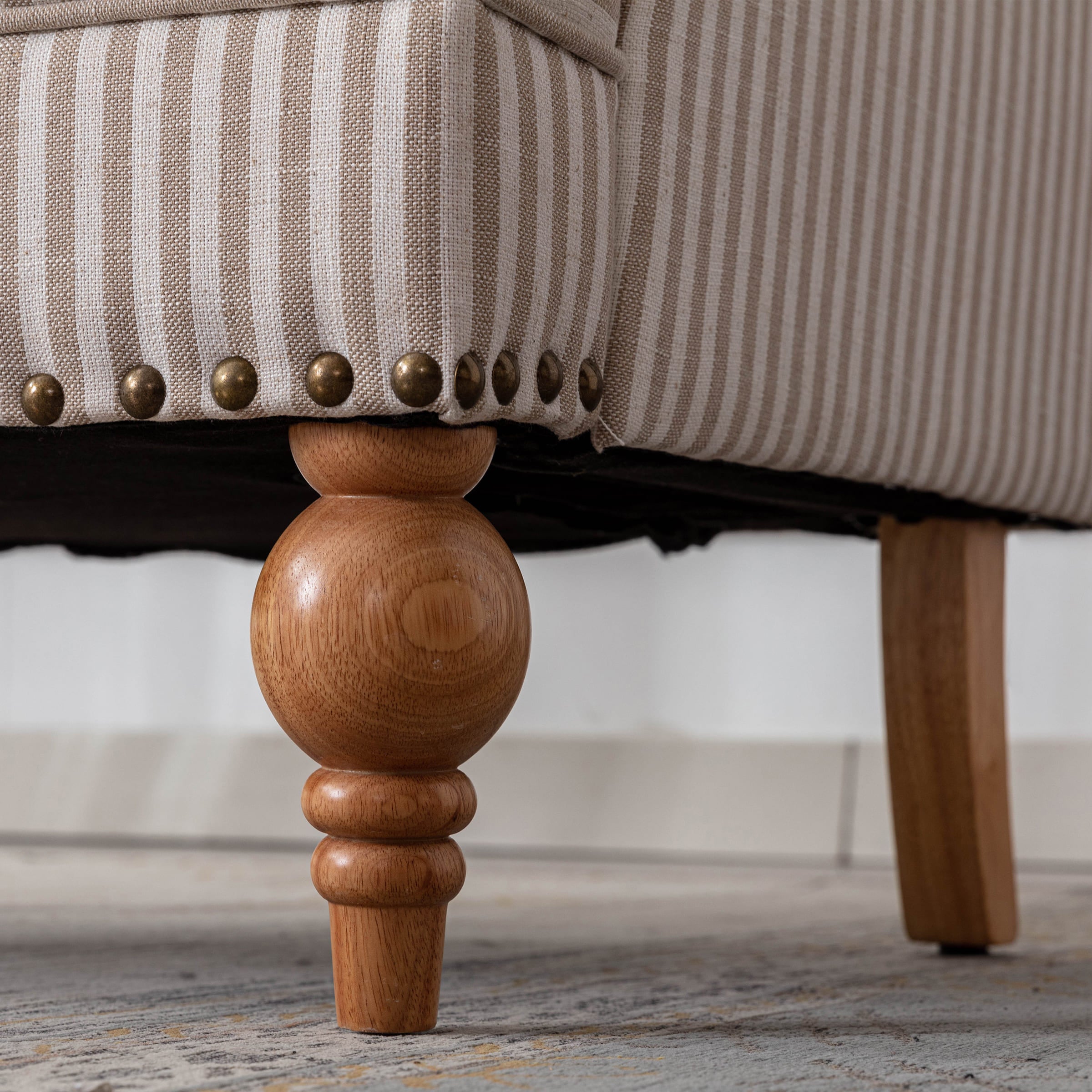 Janoray Nailhead Trim Linen Accent Chair 1 PCS - 8330AC