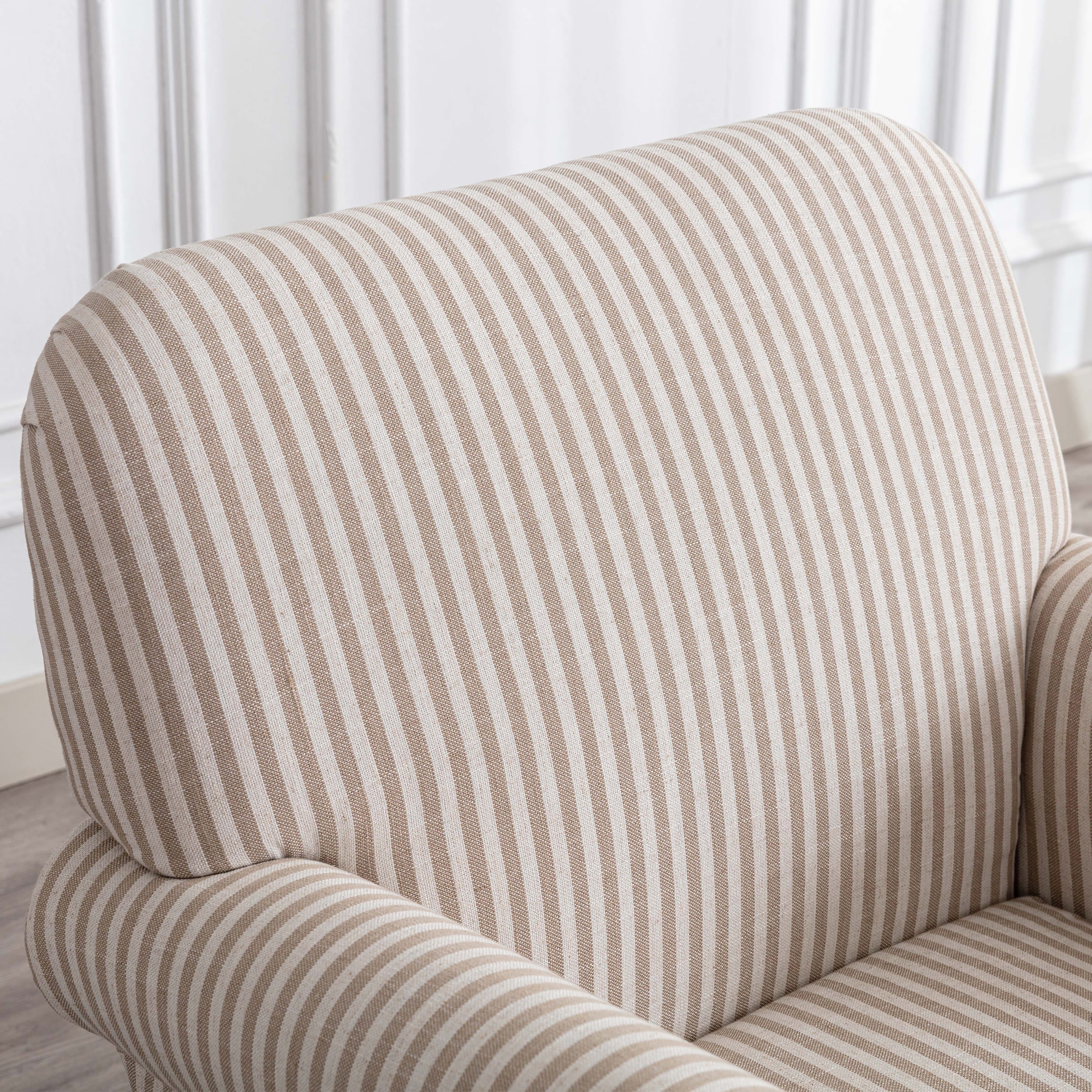 Janoray Nailhead Trim Linen Accent Chair 1 PCS - 8330AC