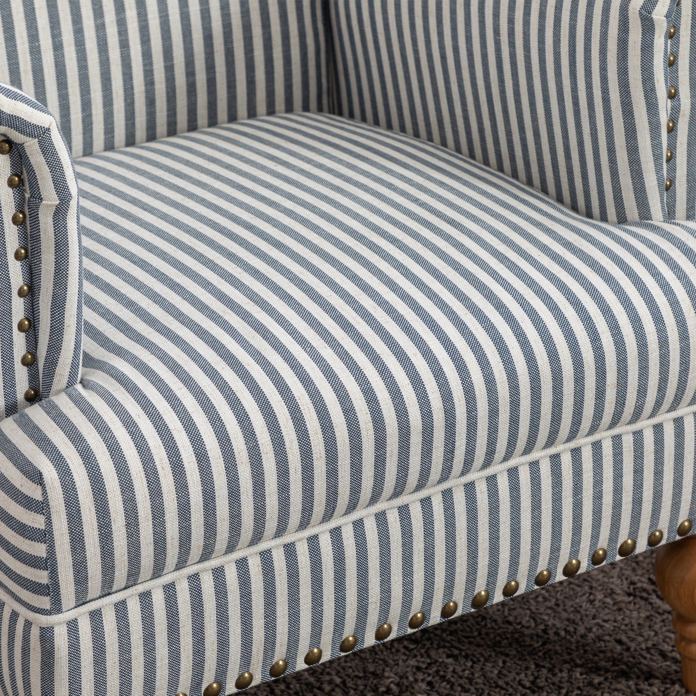 Janoray Nailhead Trim Linen Accent Chair 1 PCS - 8330AC