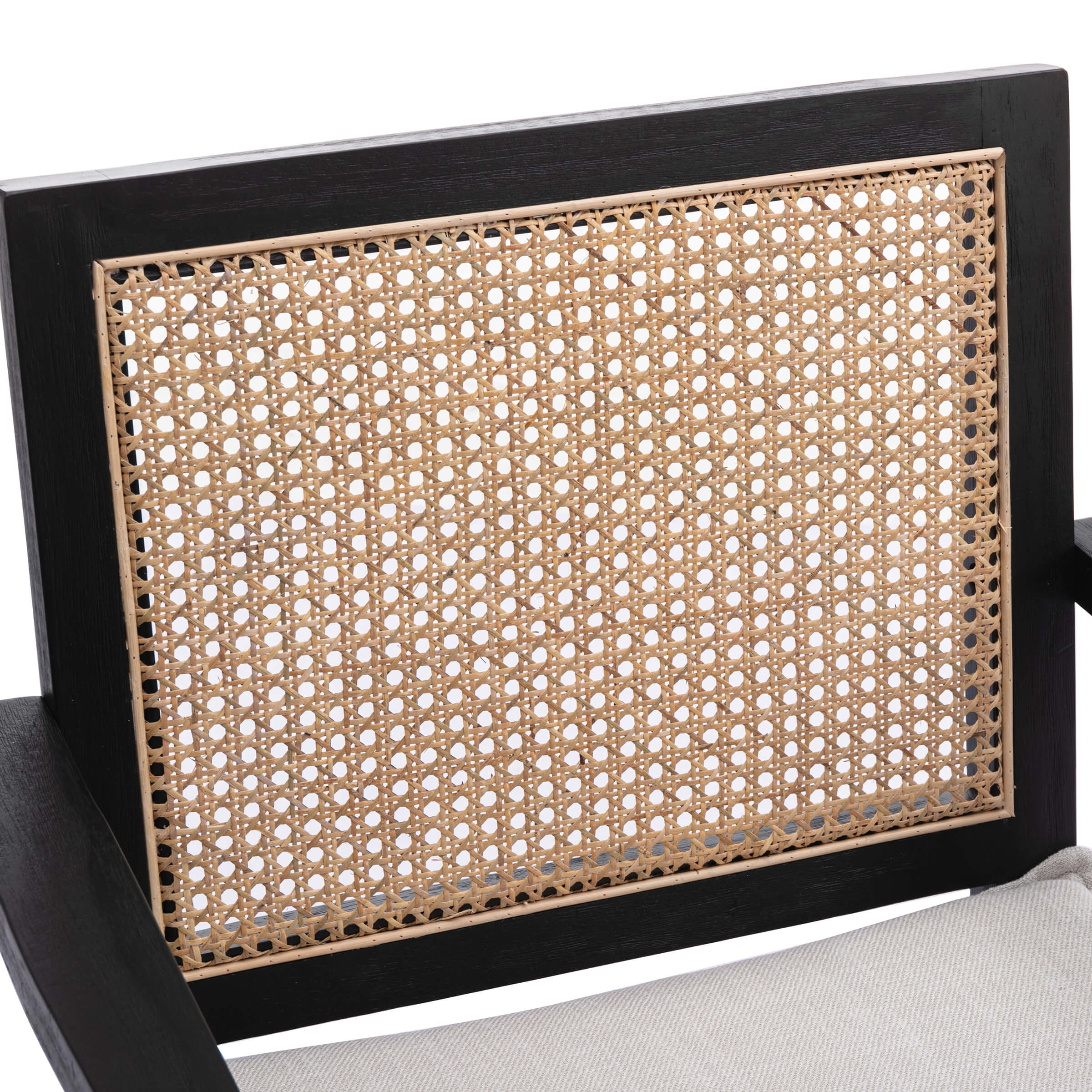 Janoray Rattan Back Linen Dining Chairs Set of 2 - 1826DC