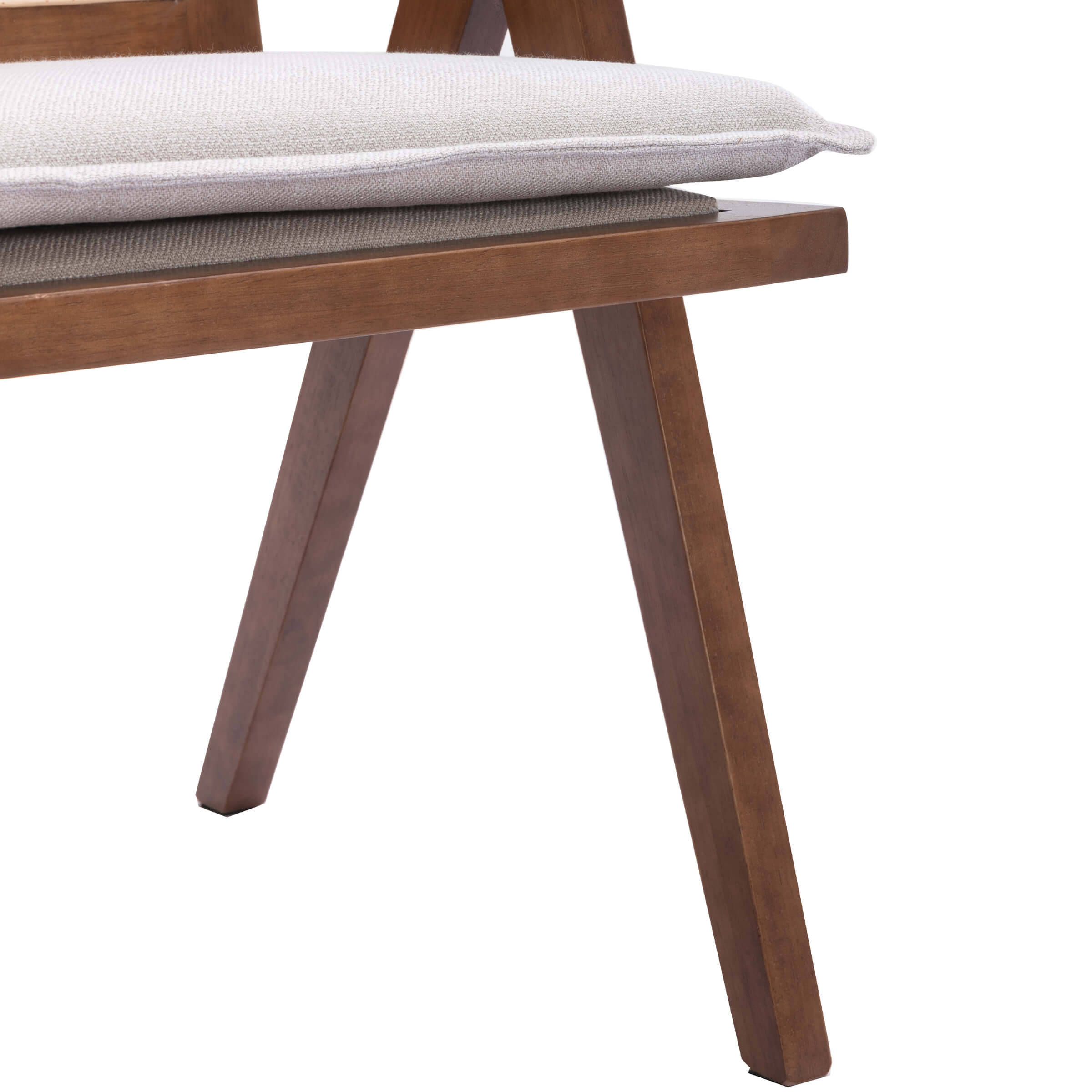 Janoray Rattan Back Linen Dining Chairs Set of 2 - 1826DC