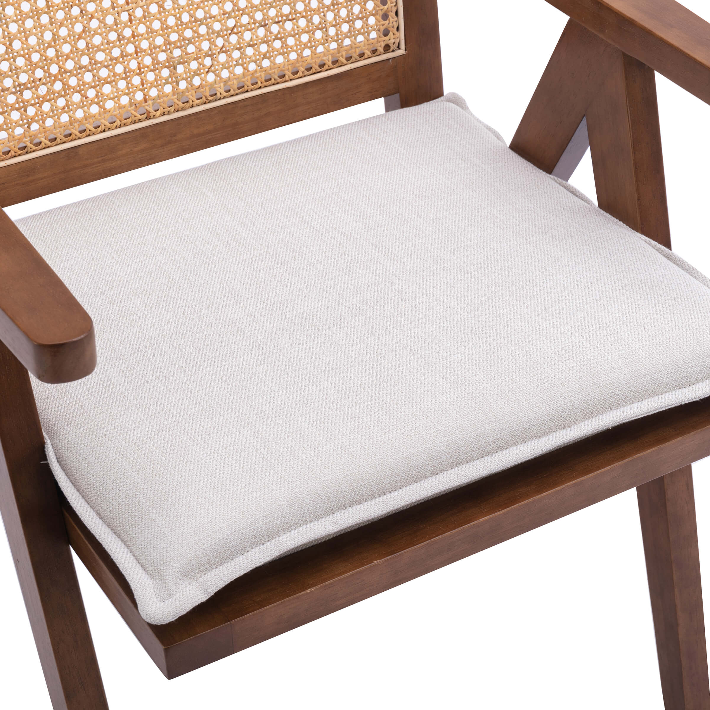 Janoray Rattan Back Linen Dining Chairs Set of 2 - 1826DC