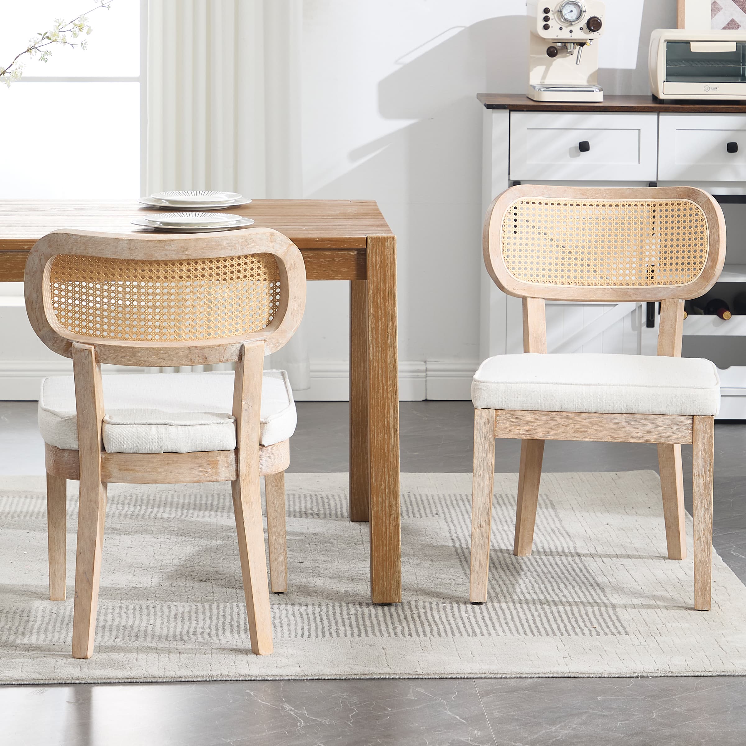 Janoray Rattan Cane Back Dining Chairs Set of 2 - 10084DC