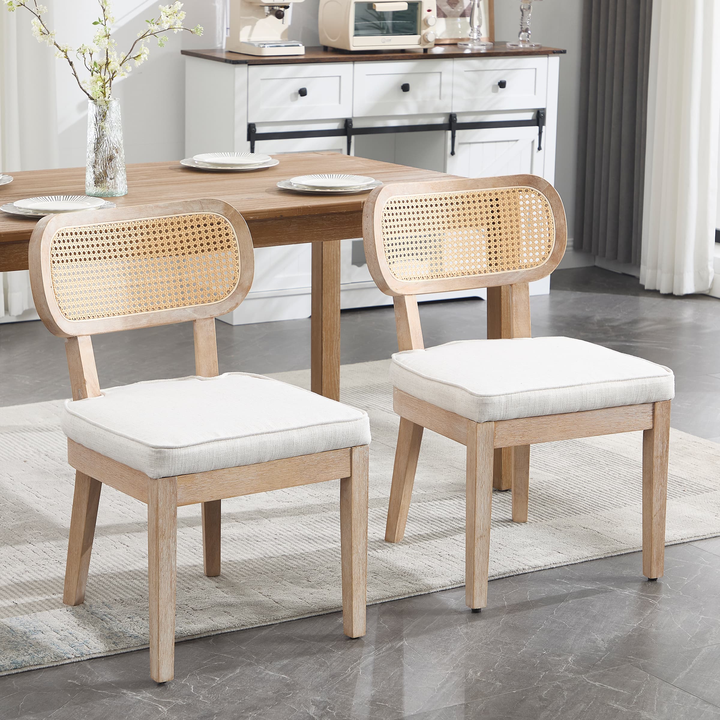 Janoray Rattan Cane Back Dining Chairs Set of 2 - 10084DC