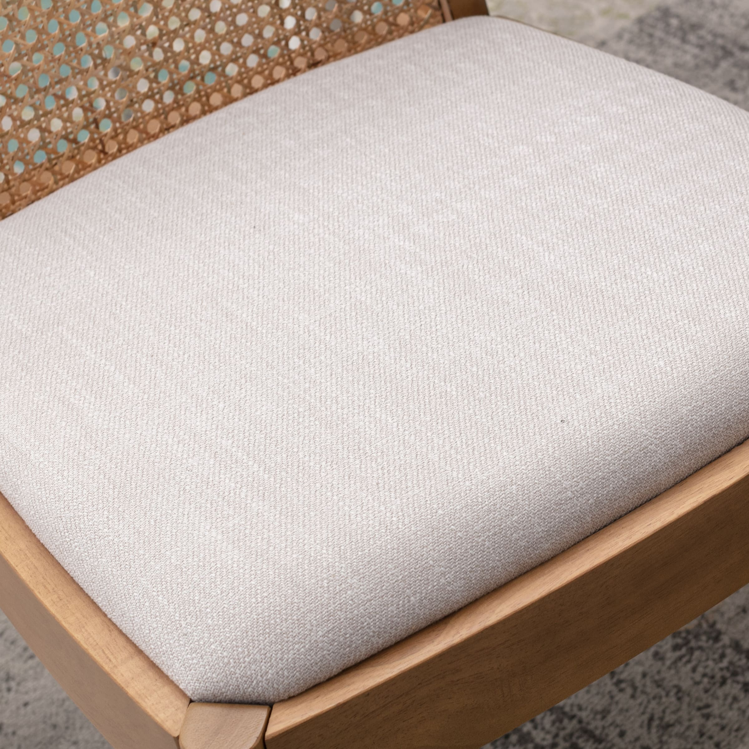 Janoray Rattan Upholstered Dining Chairs Set of 2 - 1866DC