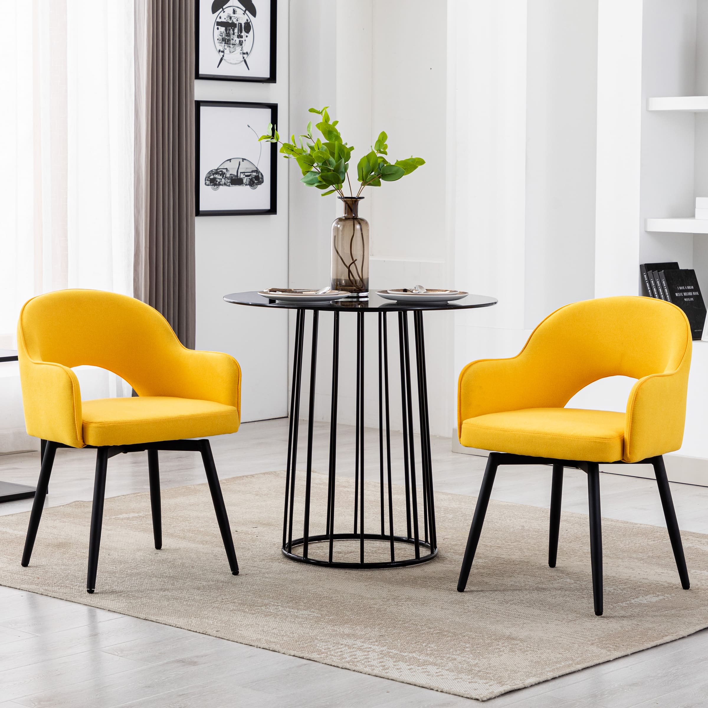 Janoray Swivel Kitchen Dining Chairs Set of 2 - 19027DC