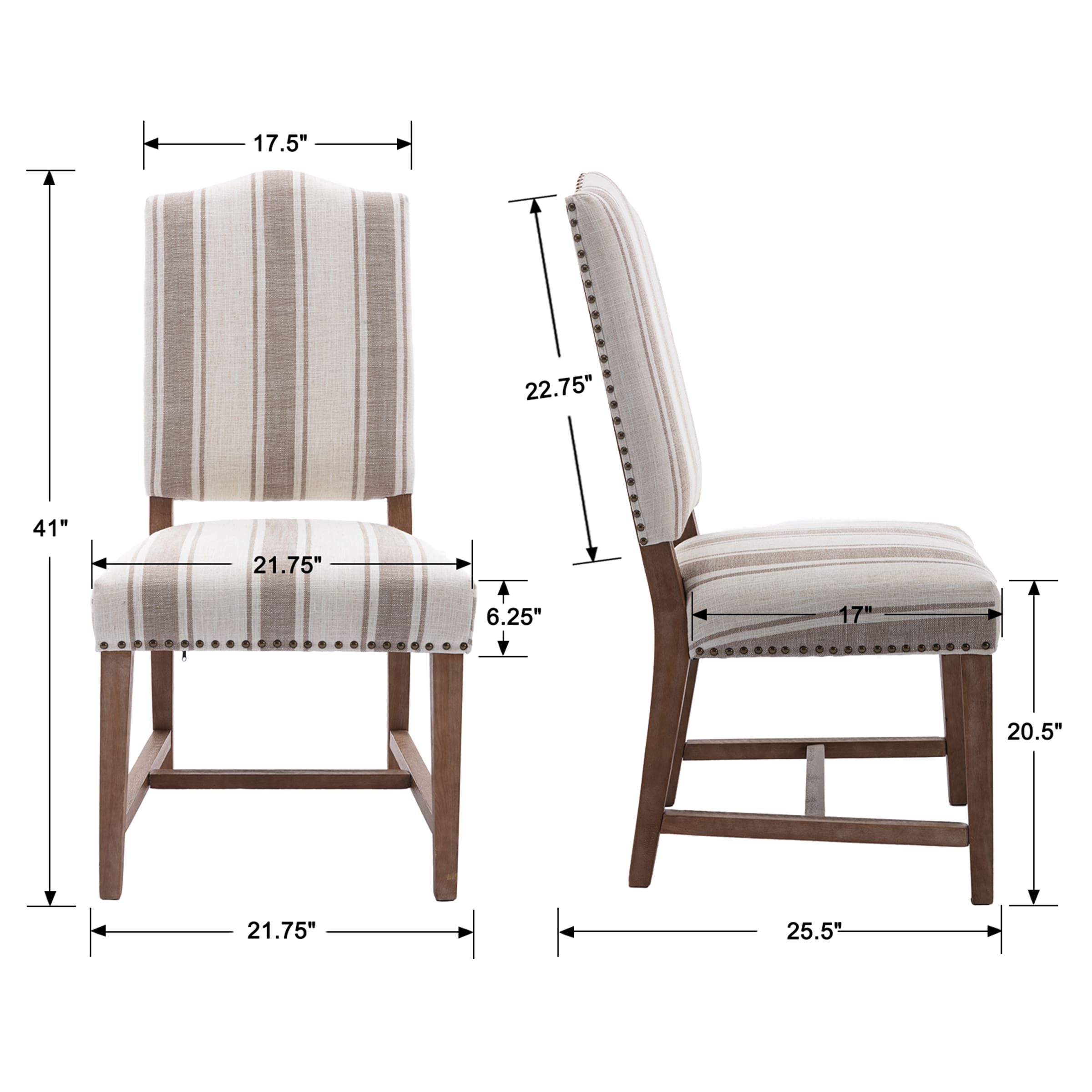 Janoray Wood High Back Dining Chairs Set of 2 - 1845DC & 10036DC