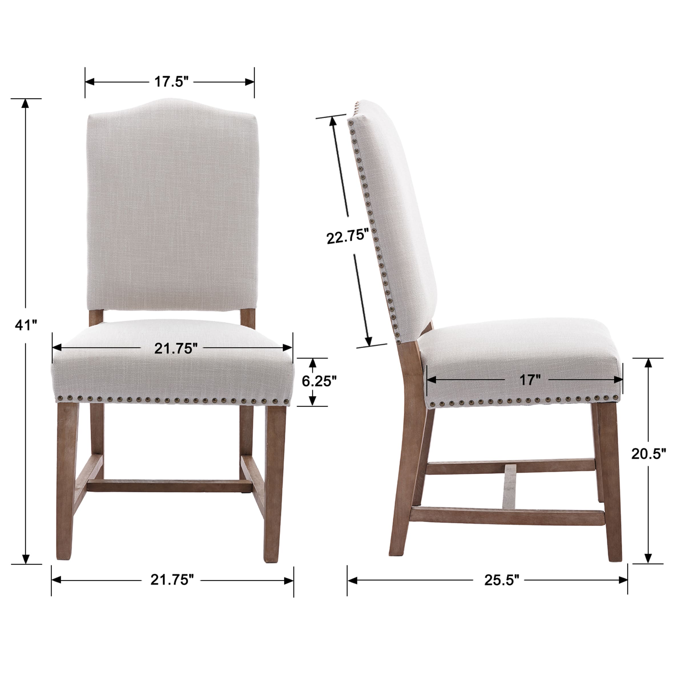 Janoray Wood High Back Dining Chairs Set of 2 - 1845DC & 10036DC