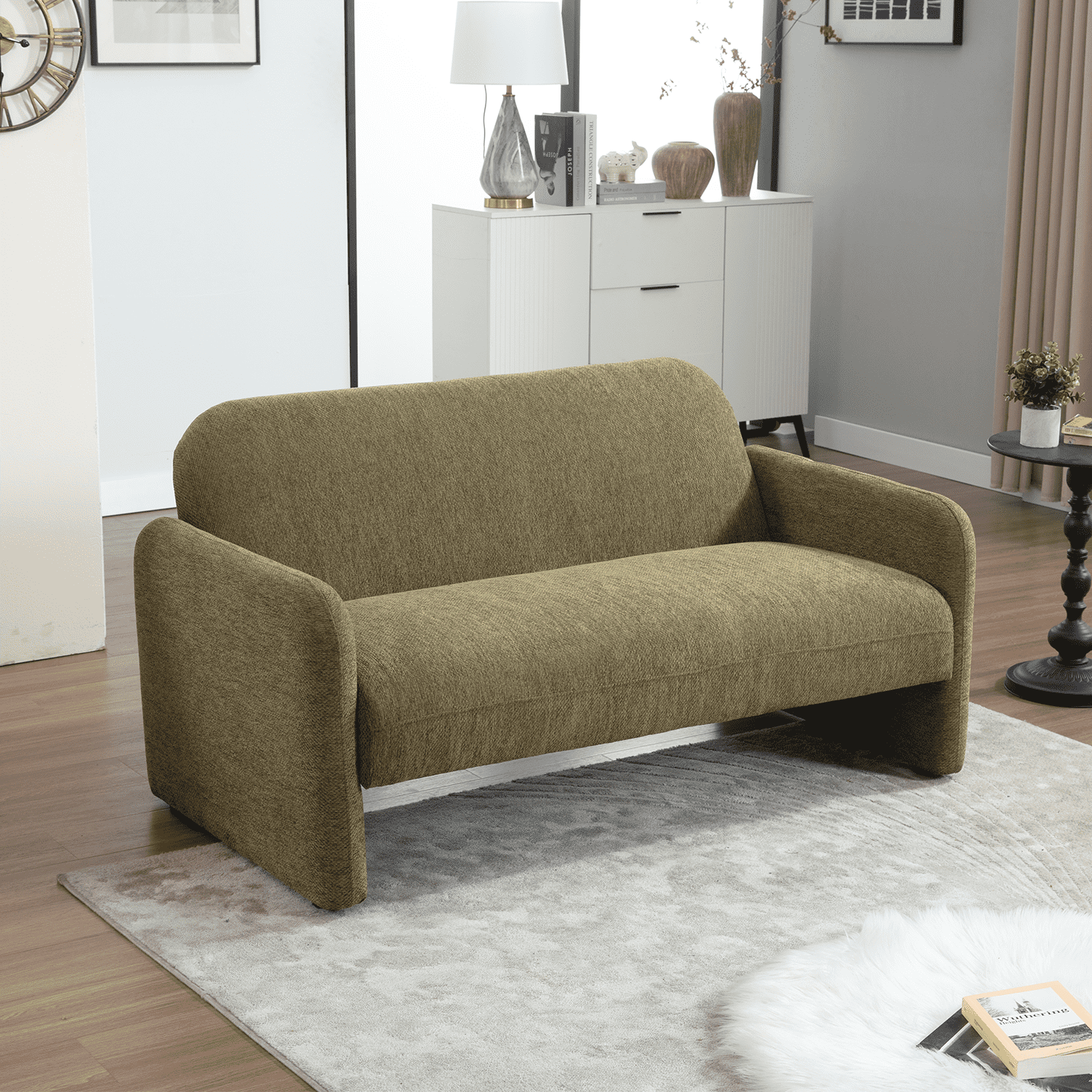 ROCITY 55''W Modern Green Small Couch Love Seat Sofa - 1024SF