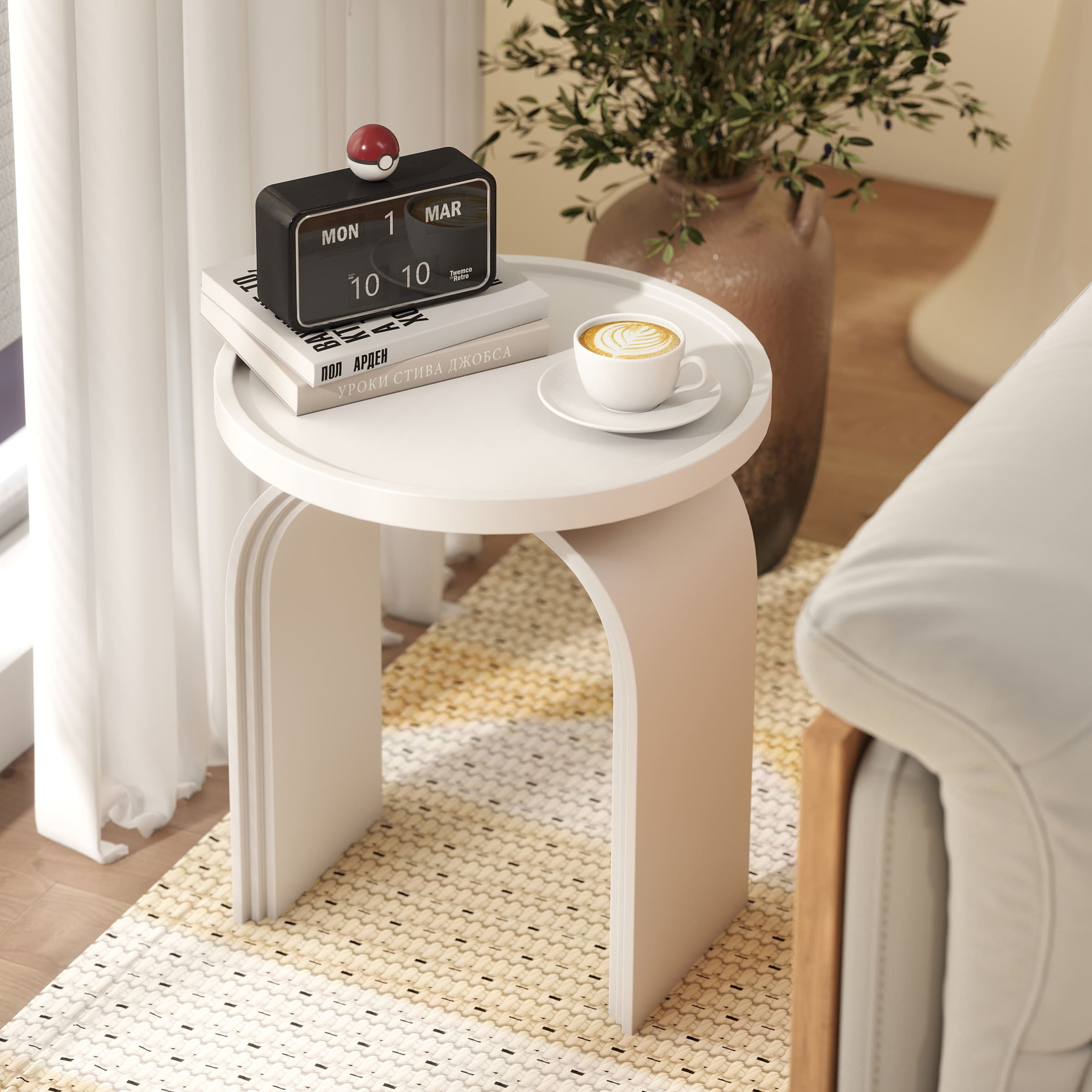 Kmax 17.7”W Modern Round Side Table - 00023ST