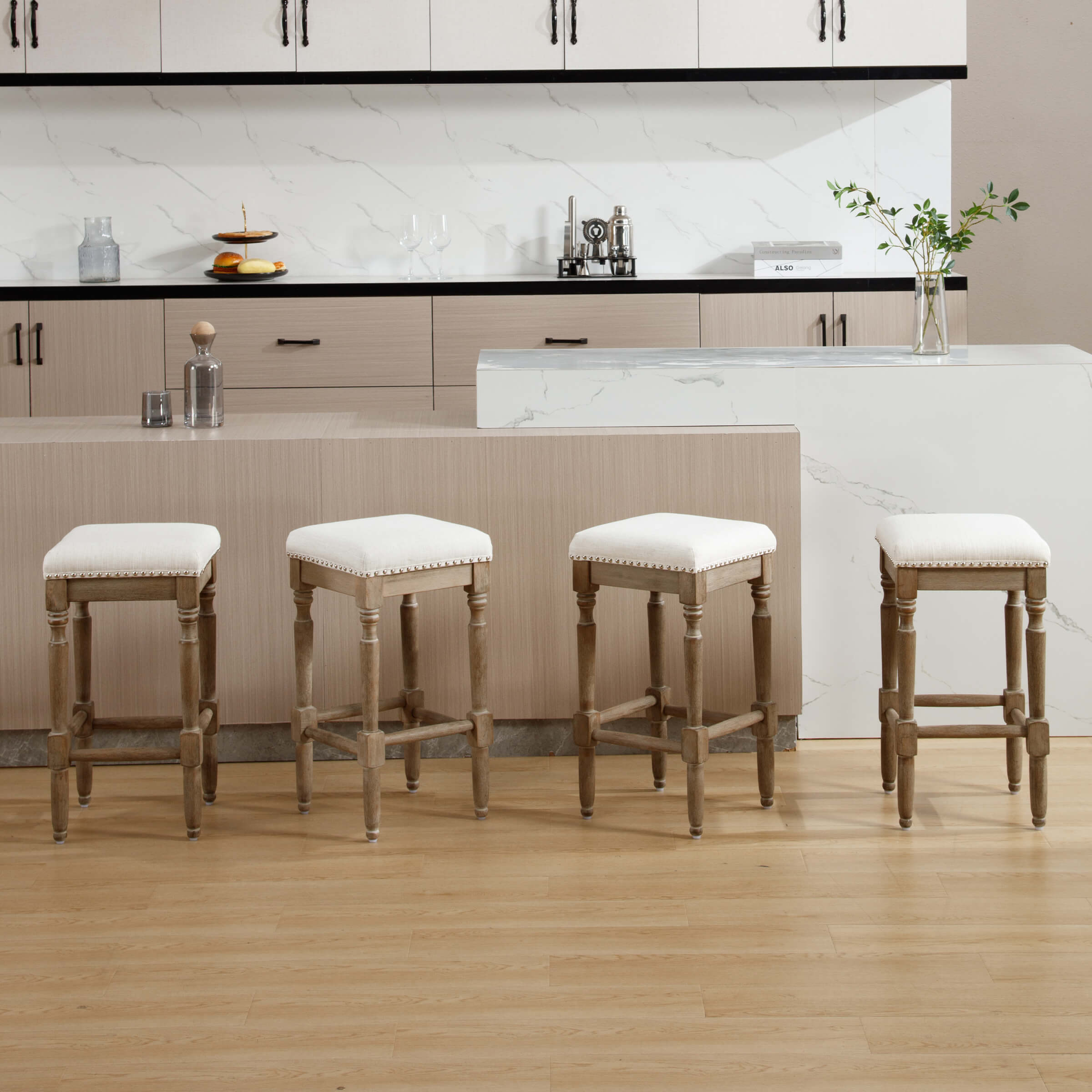 Kmax 26"H Saddle Backless Counter Stools Set of 2 - XX30CS