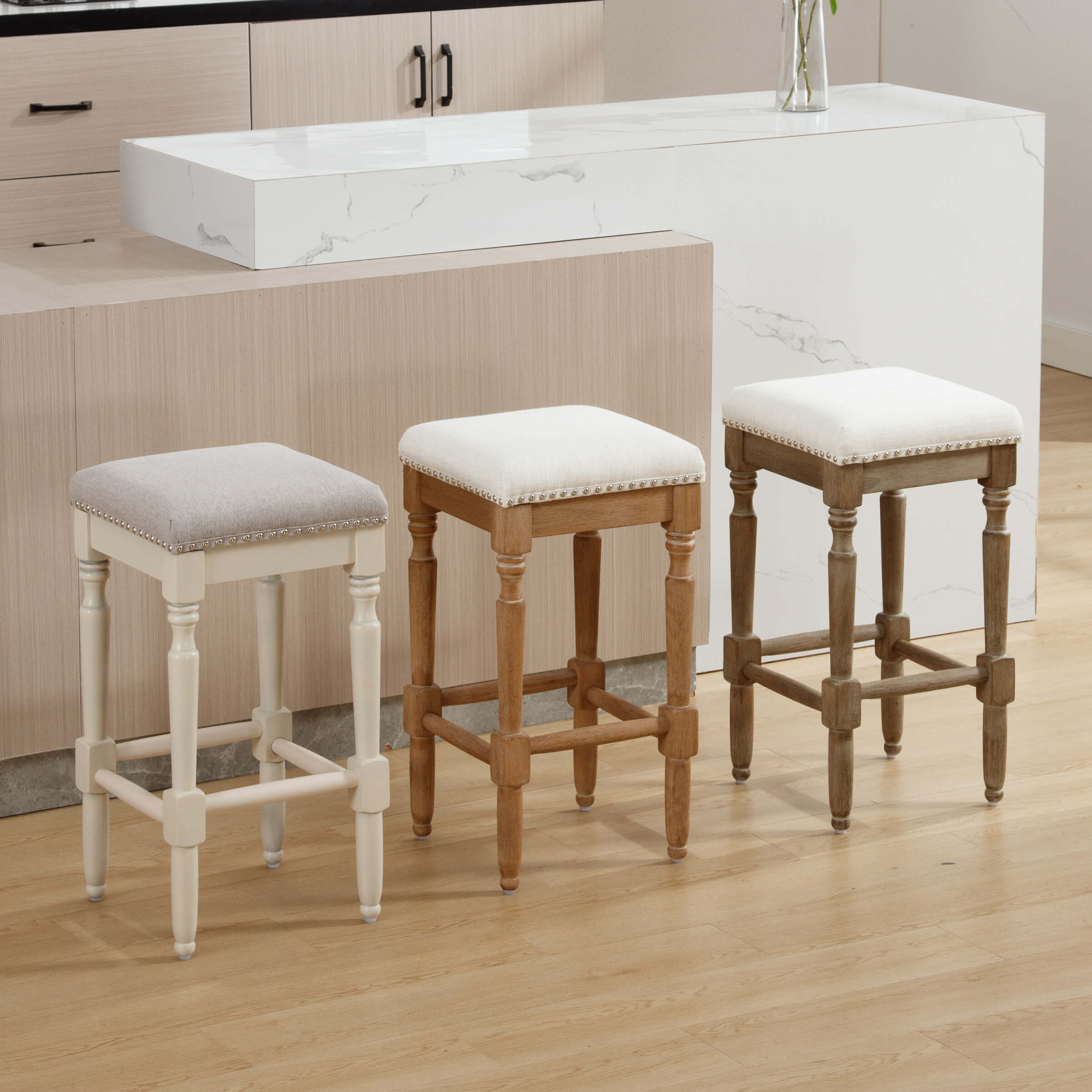 26"H Saddle Backless Counter Stools Set of 2 - XX30CS