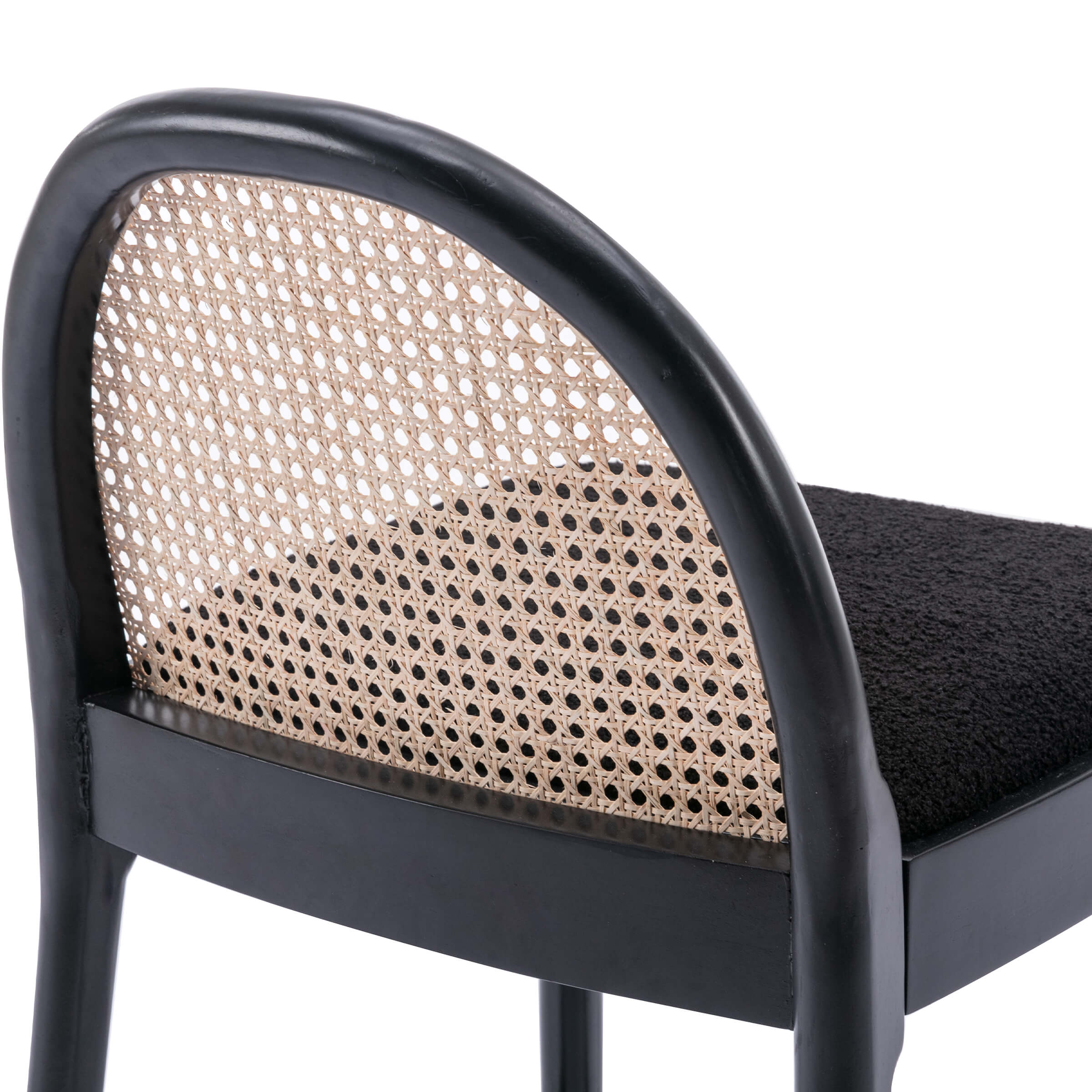 Kmax 26"H & 30"H Rattan Backrest Wooden Legs Counter Height Stools Set of 2 - 5696CS