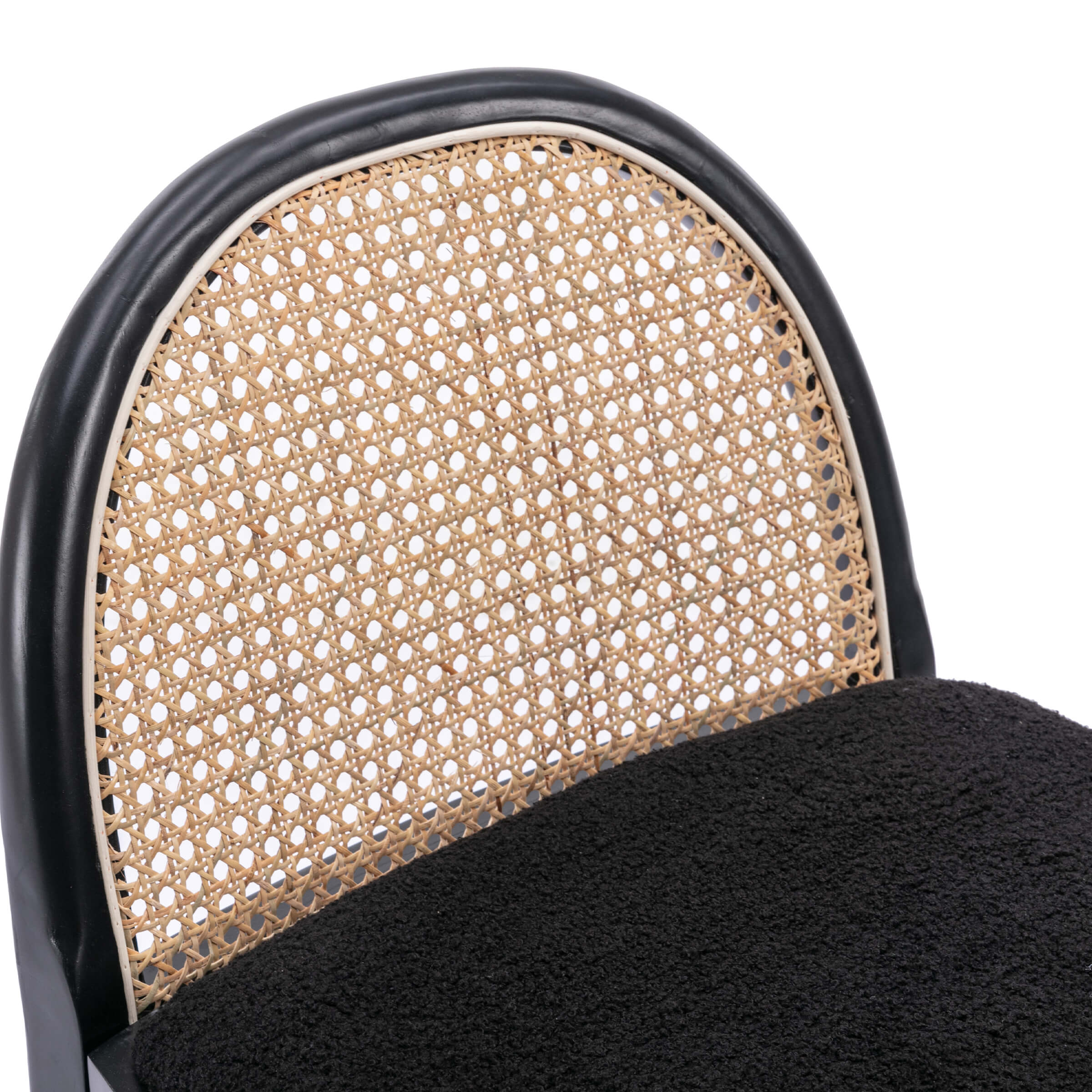 Kmax 26"H & 30"H Rattan Backrest Wooden Legs Counter Height Stools Set of 2 - 5696CS