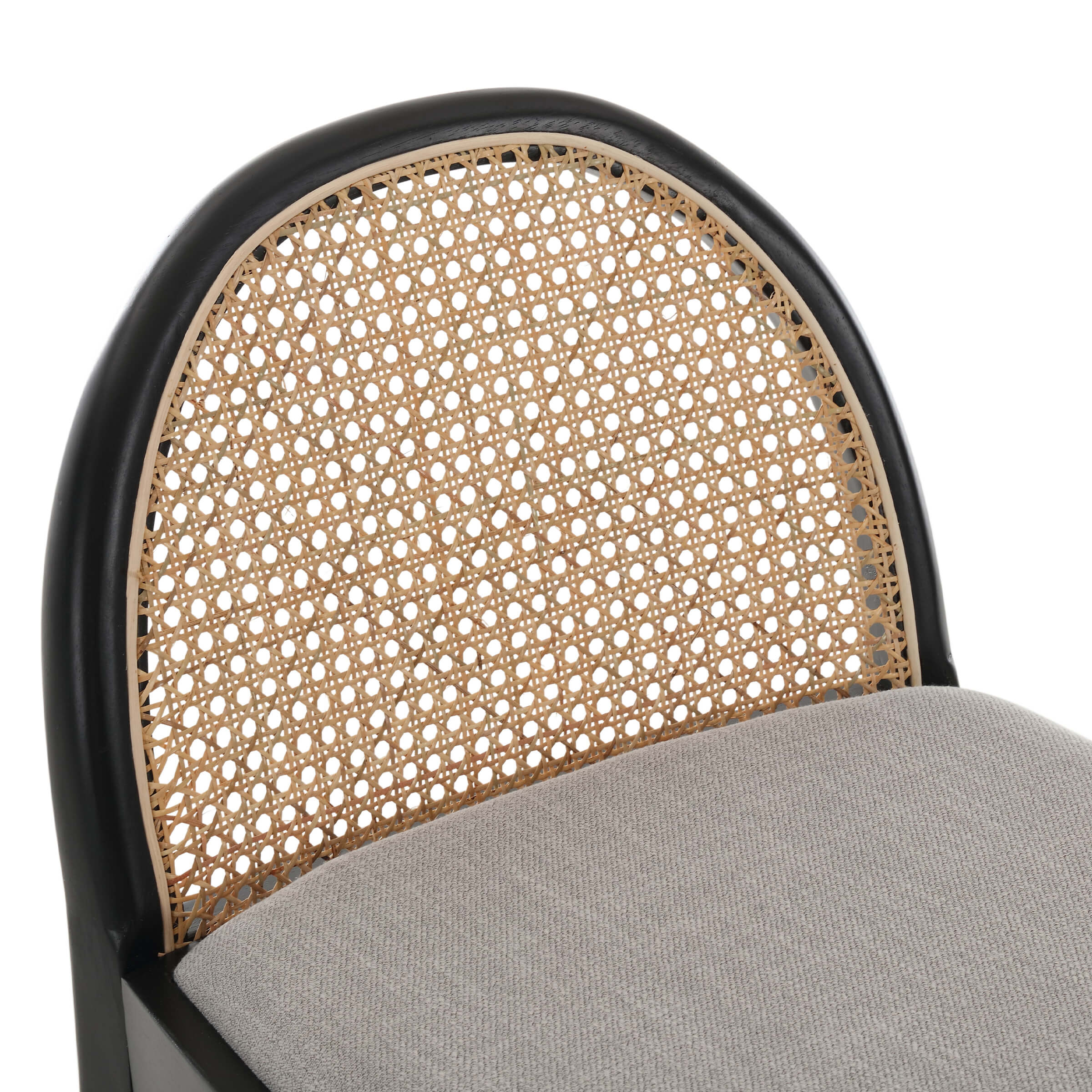 Kmax 26"H & 30"H Rattan Backrest Wooden Legs Counter Height Stools Set of 2 - 5696CS