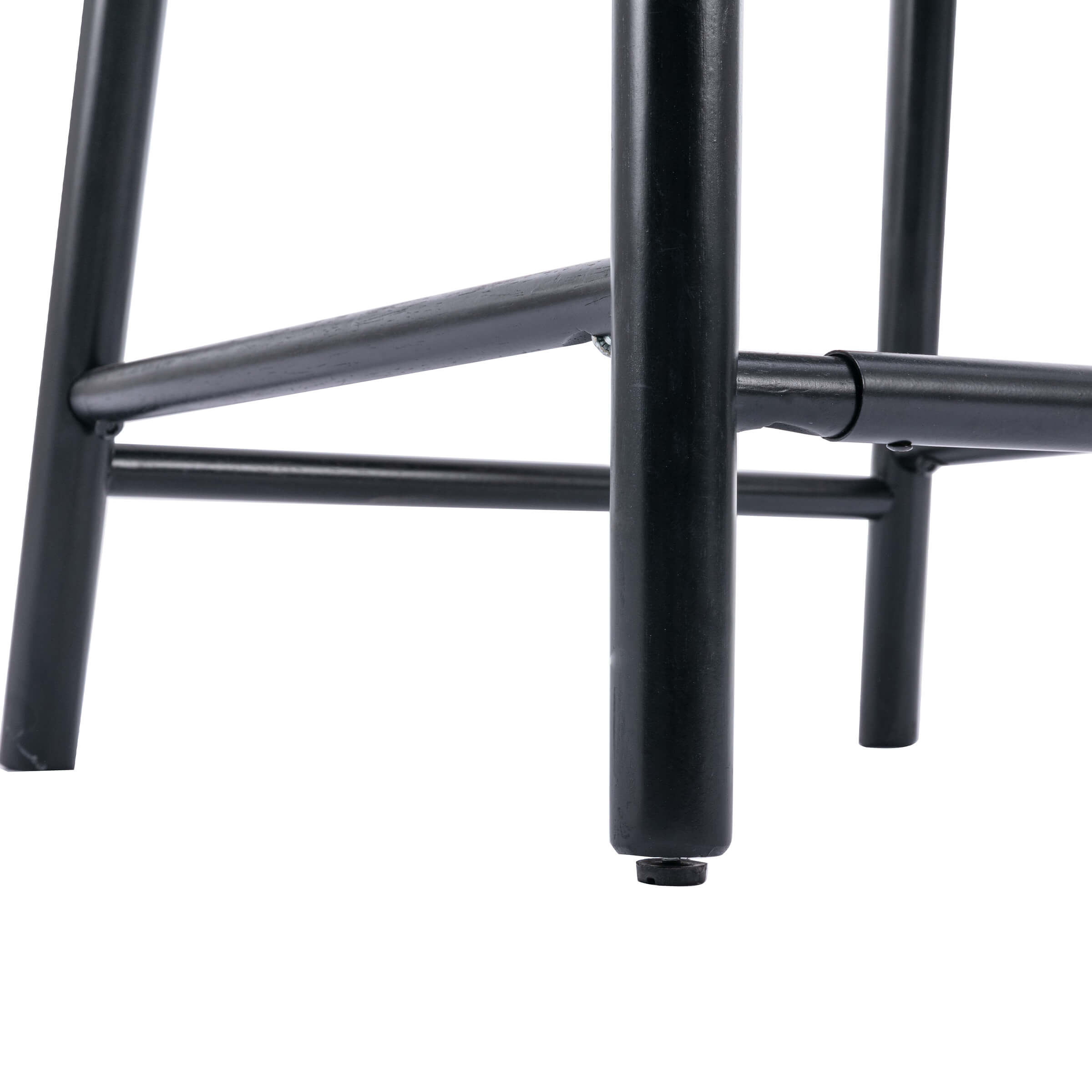 Kmax 26"H & 30"H Rattan Backrest Wooden Legs Counter Height Stools Set of 2 - 5696CS