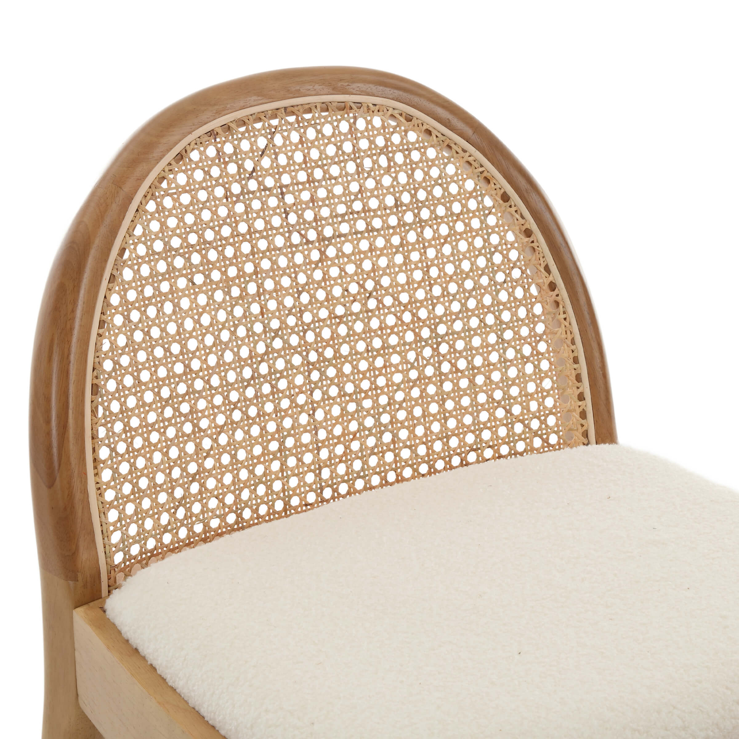 Kmax 26"H & 30"H Rattan Backrest Wooden Legs Counter Height Stools Set of 2 - 5696CS