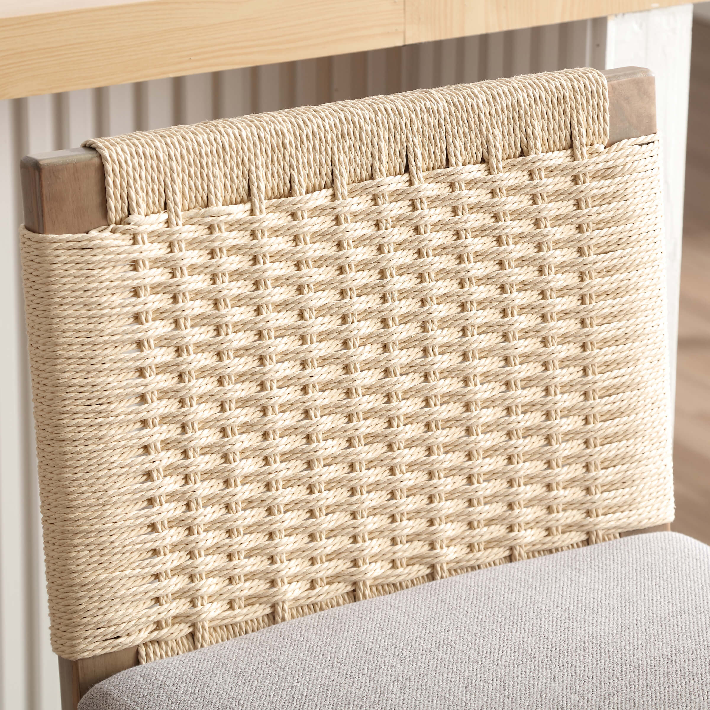 Kmax 27.25"H Woven Linen Counter Stools Set of 2 - 5743CS