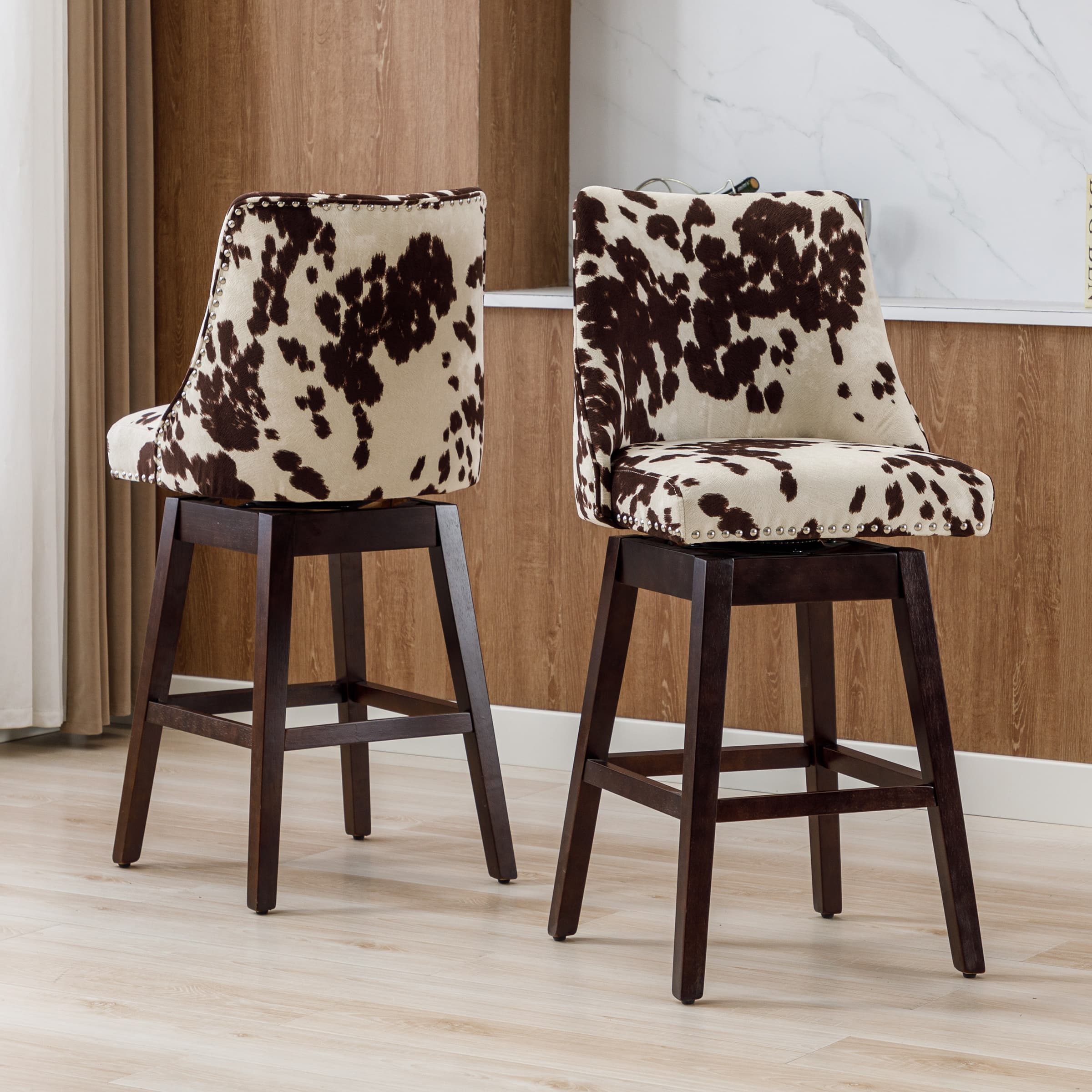 Kmax 27.5"H Mid-Century Counter Swivel Bar Stools - 6017