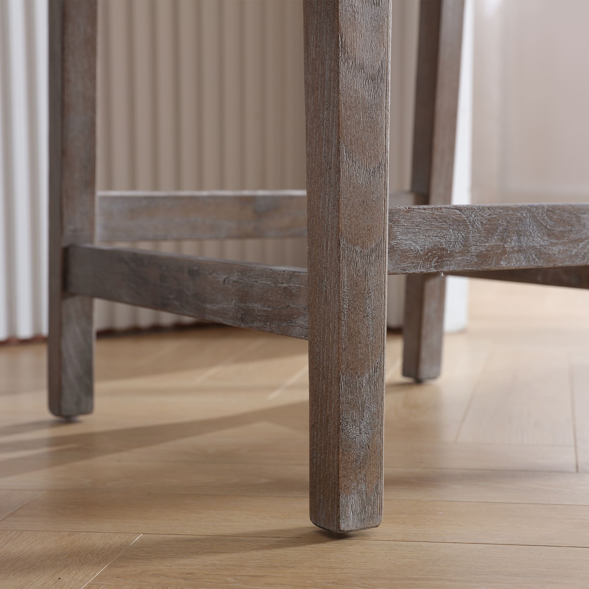 Kmax 27"H Farmhouse Woven Backrest Counter Stools Set of 2 - 2227CS