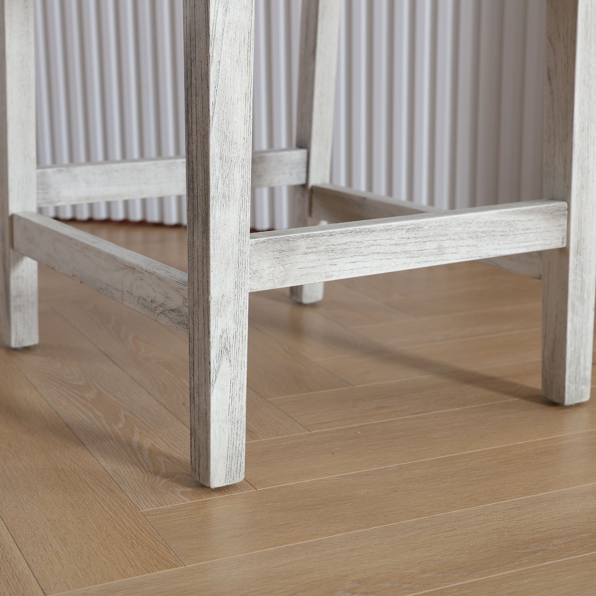 Kmax 27"H Farmhouse Woven Backrest Counter Stools Set of 2 - 2227CS