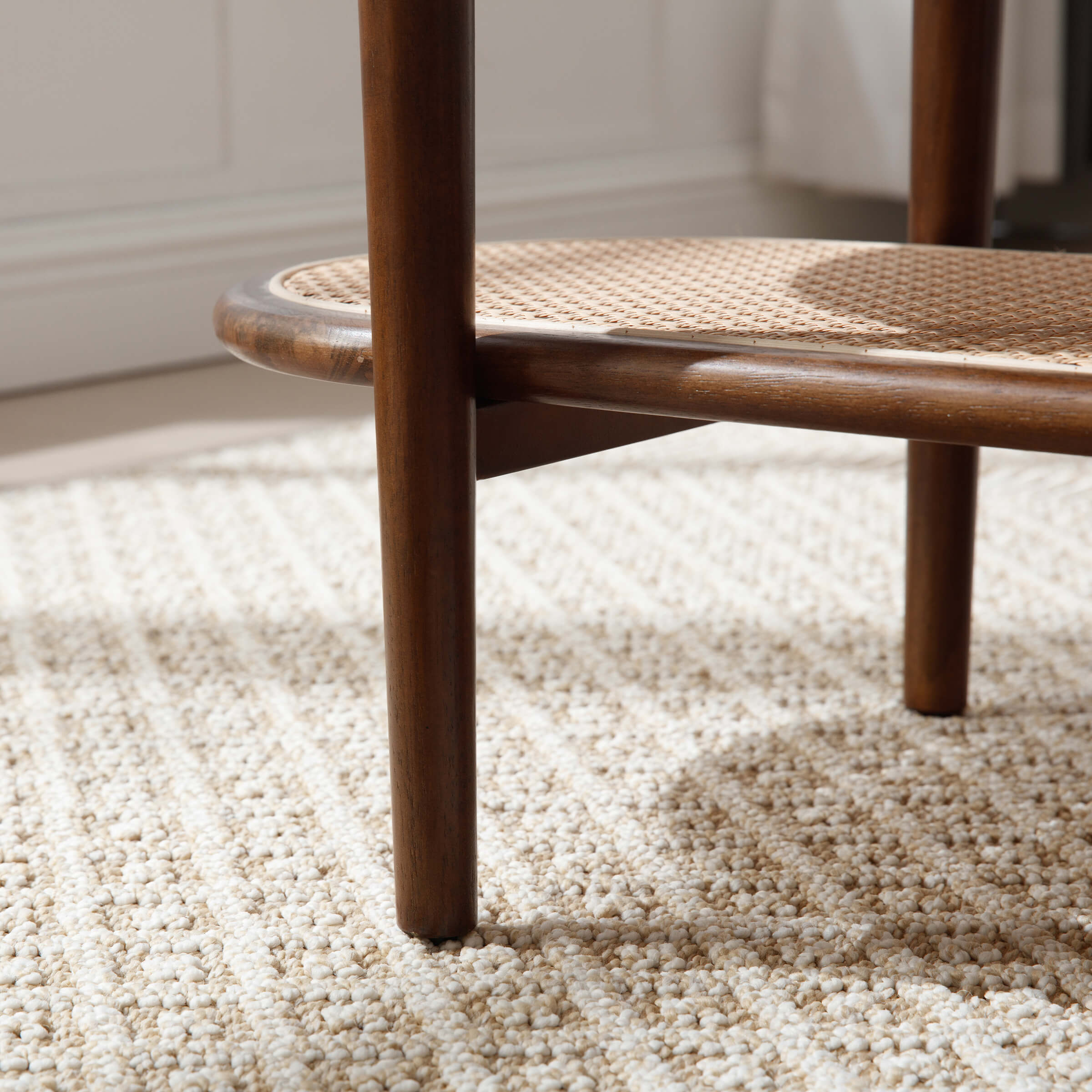 VESCASA 39.5"W Oval Center Rattan Wood Coffee Table - XX11CT