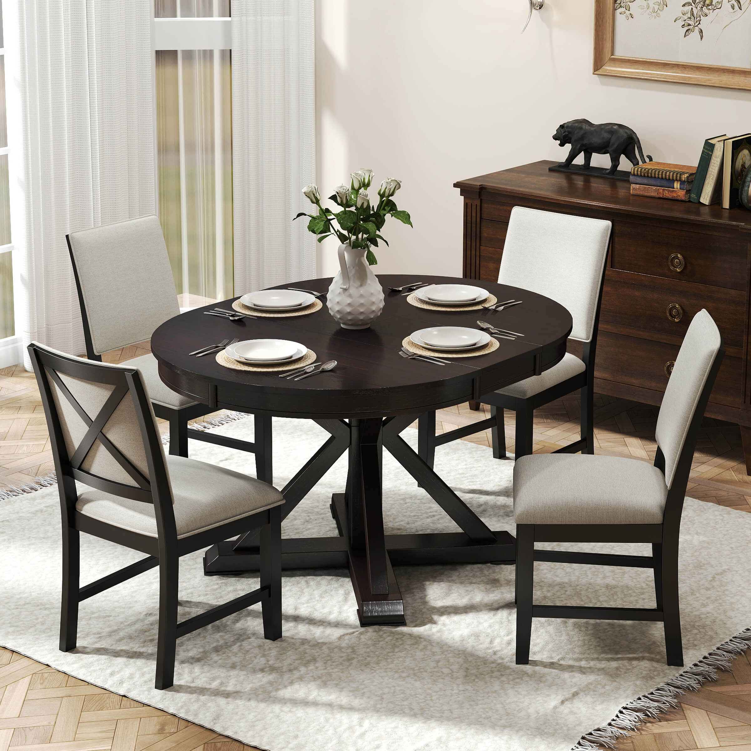Kmax 42-54"W Round Dining Table - 22191