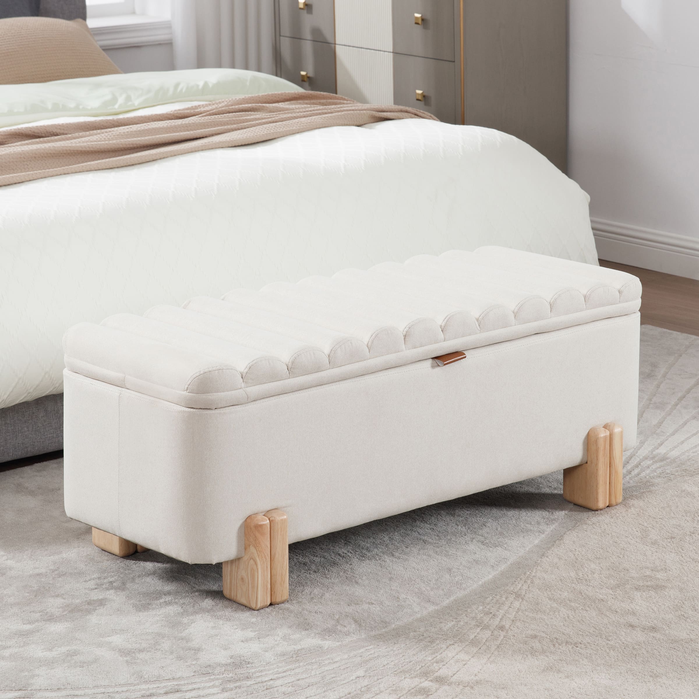 ROCITY 45" Rectangle Storage Bench Entryway Bench - 2632BH