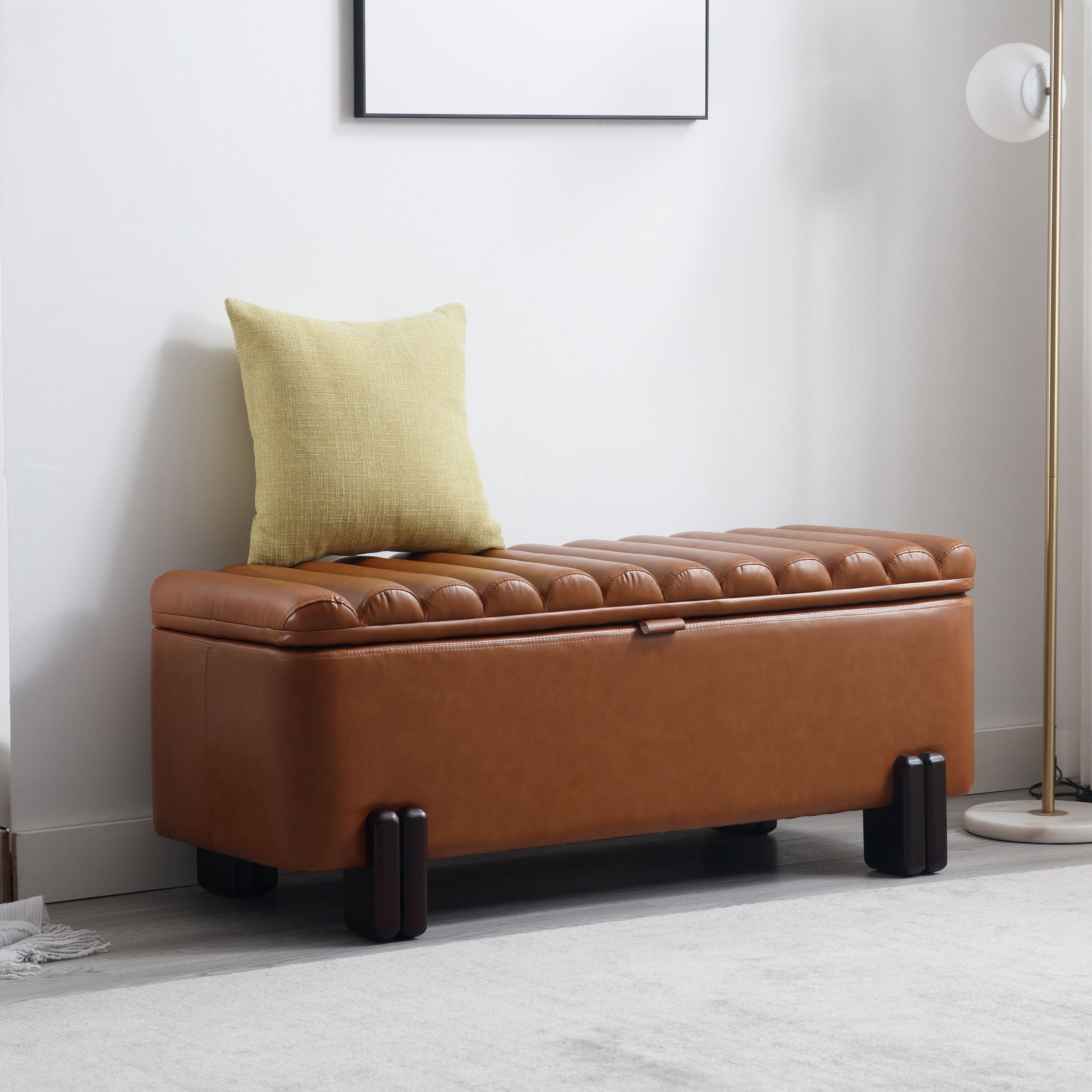 ROCITY 45" Rectangle Storage Bench Entryway Bench - 2632BH