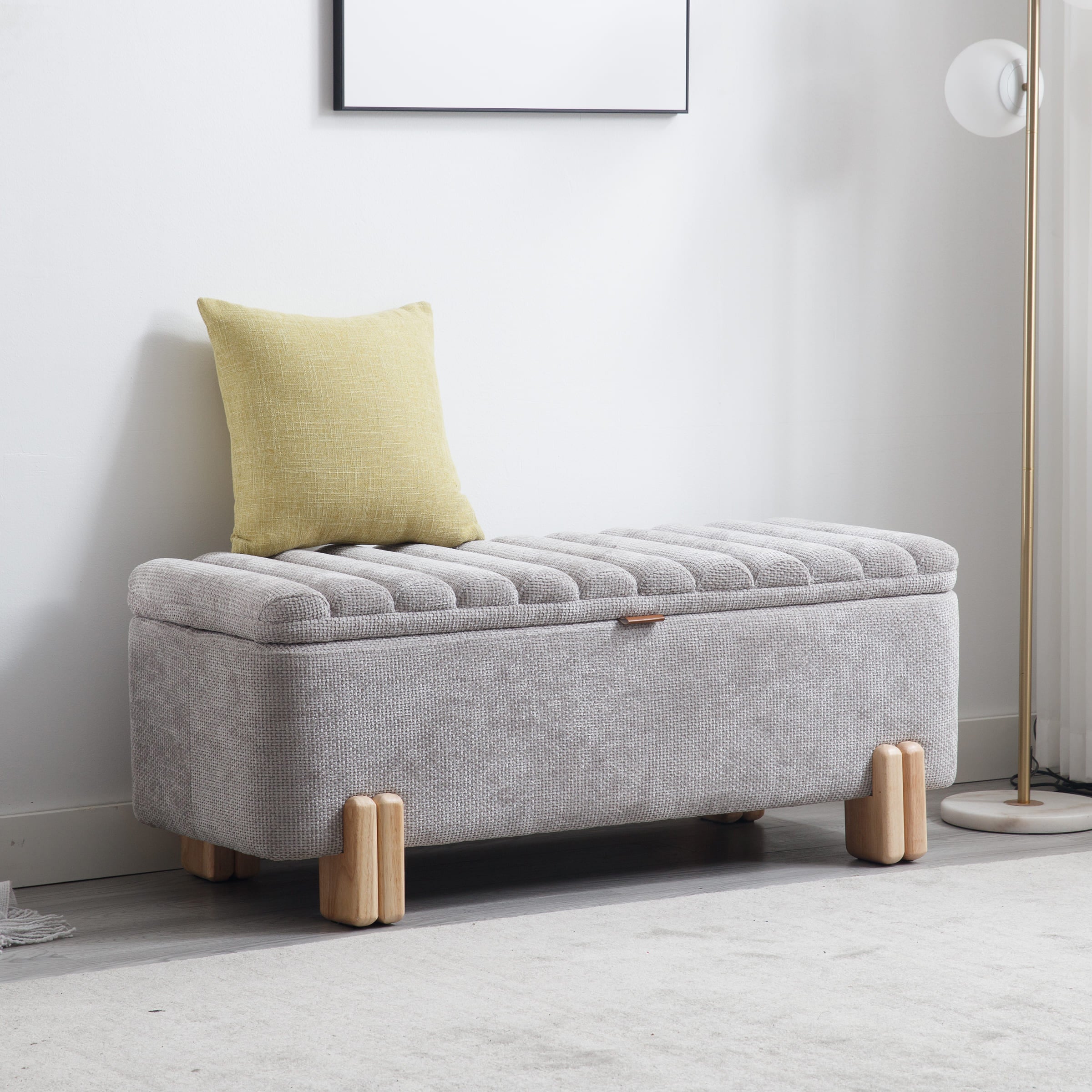 ROCITY 45" Rectangle Storage Bench Entryway Bench - 2632BH