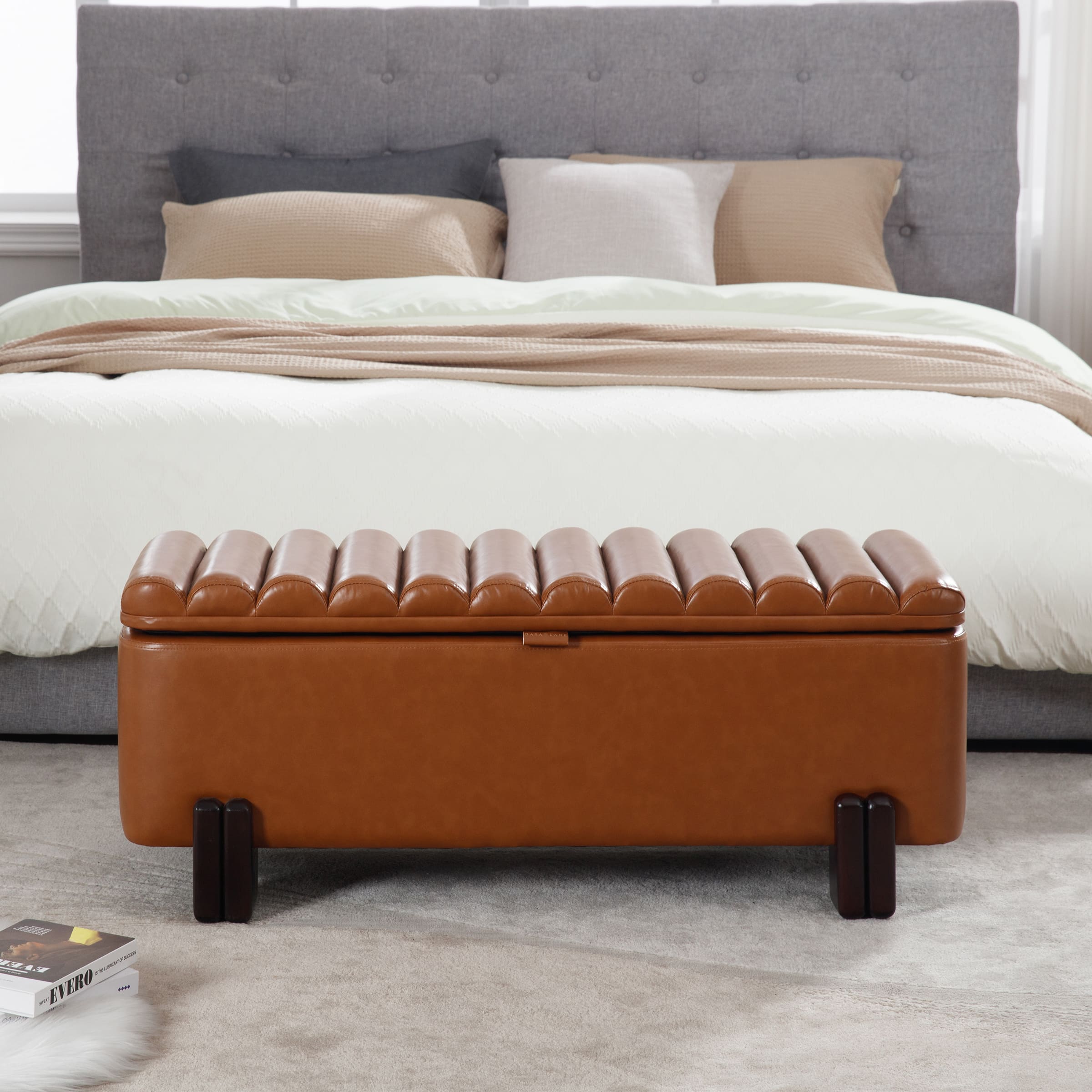 ROCITY 45" Rectangle Storage Bench Entryway Bench - 2632BH