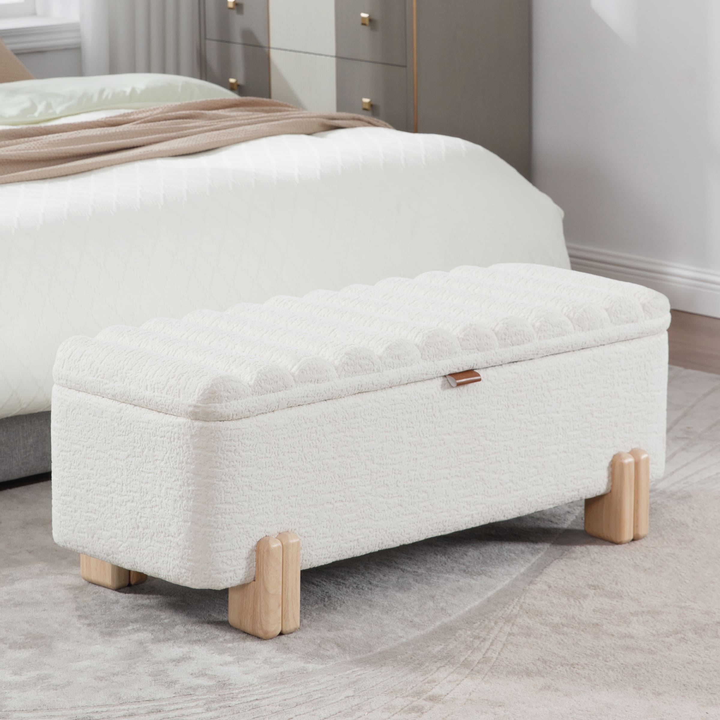 ROCITY 45" Rectangle Storage Bench Entryway Bench - 2632BH