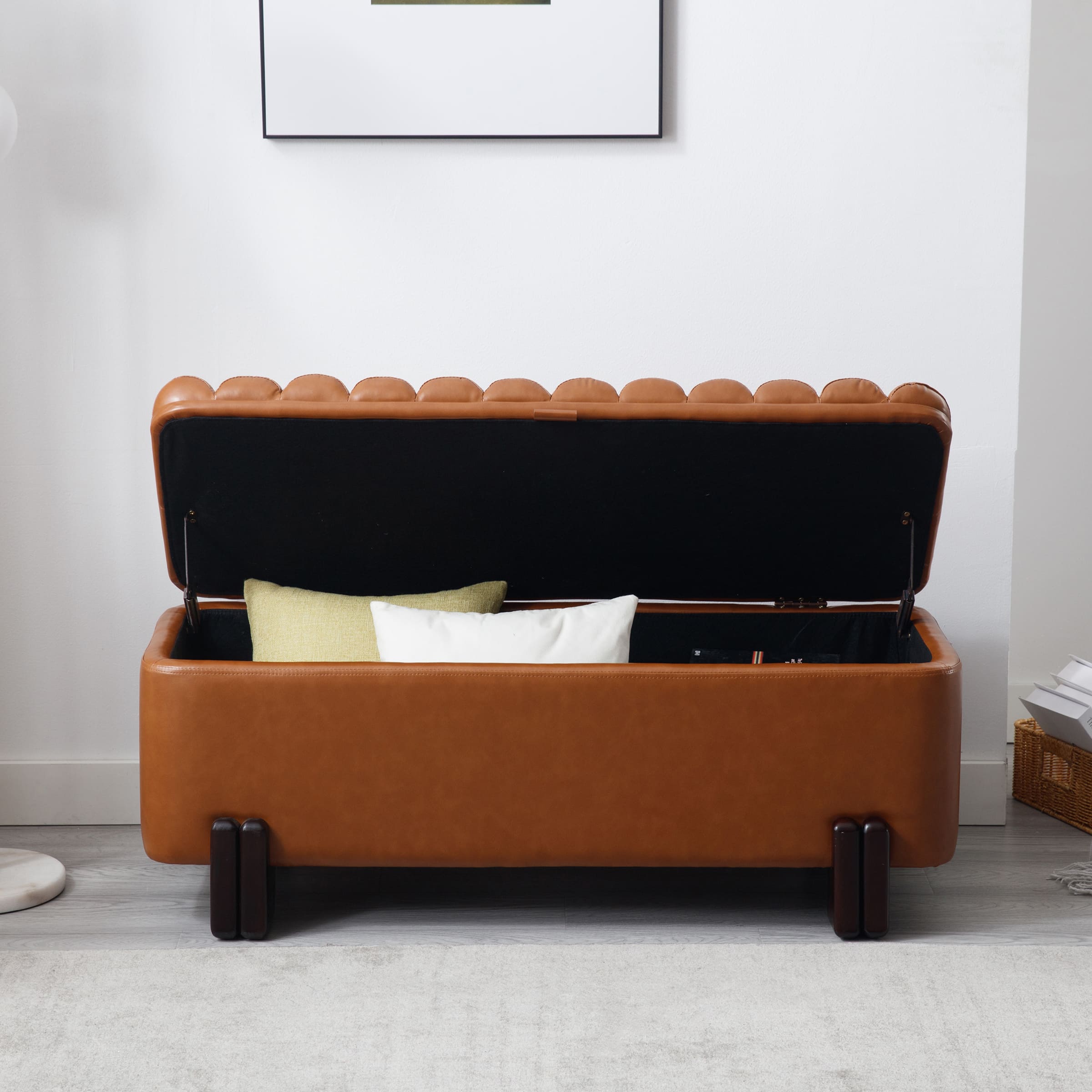 ROCITY 45" Rectangle Storage Bench Entryway Bench - 2632BH