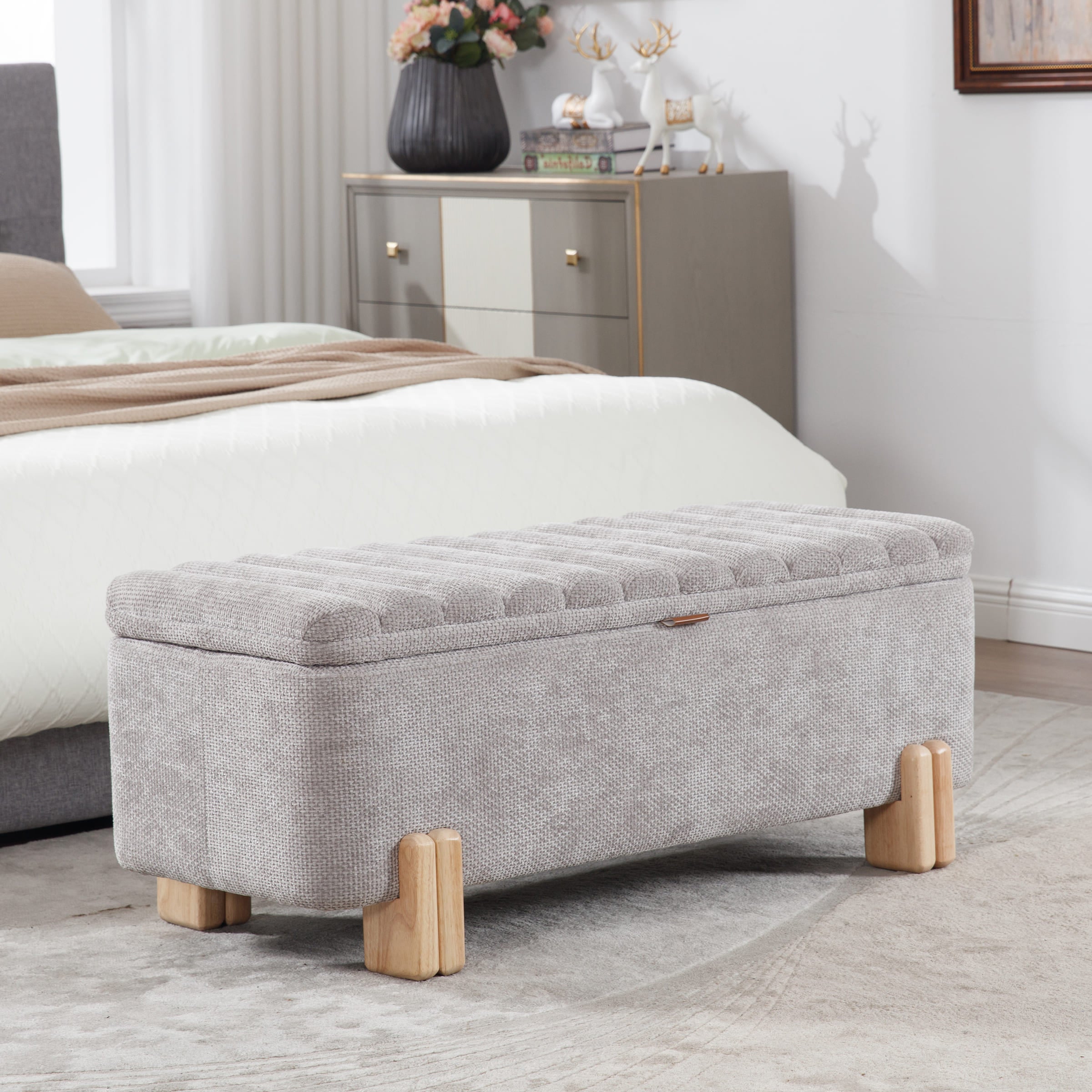 ROCITY 45" Rectangle Storage Bench Entryway Bench - 2632BH