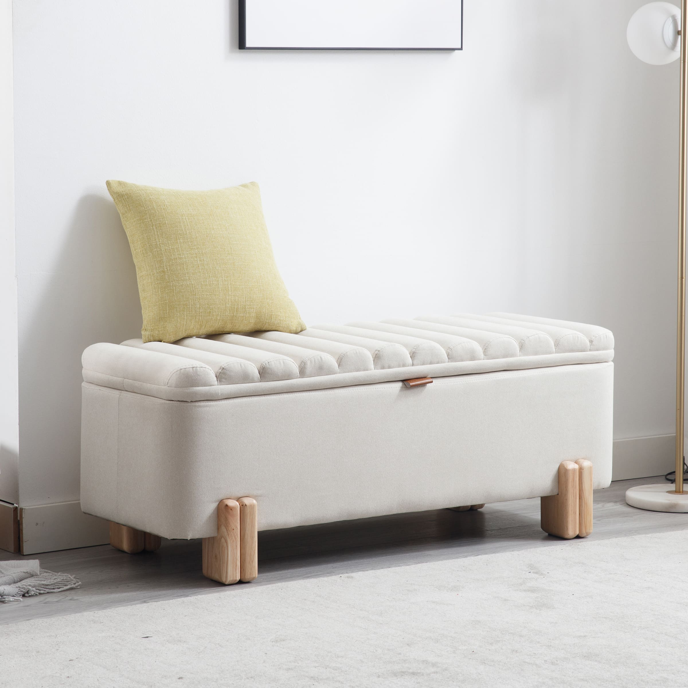 ROCITY 45" Rectangle Storage Bench Entryway Bench - 2632BH