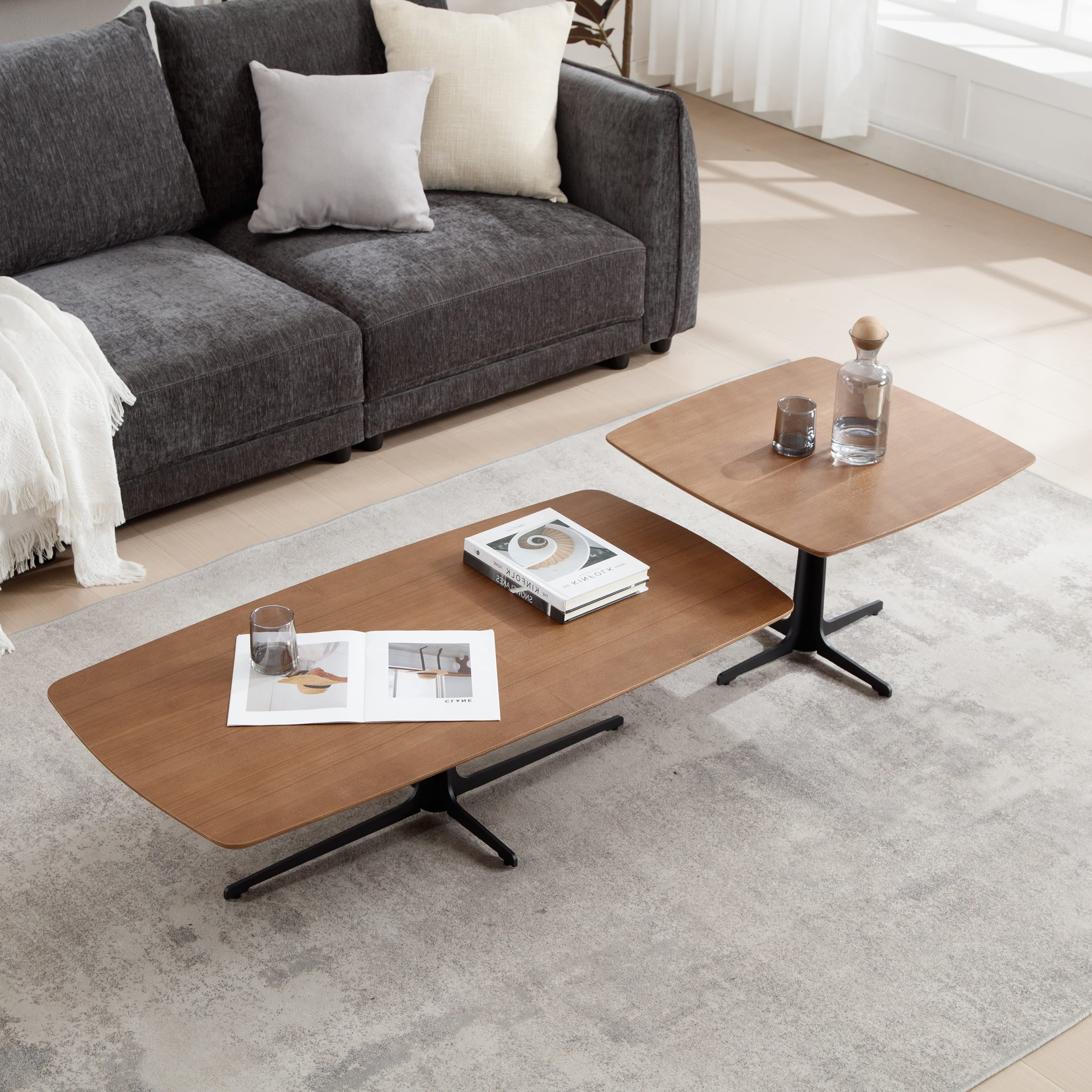 Kmax 47" Modern Rectangular Coffee Table Set of 2 - 23126CT