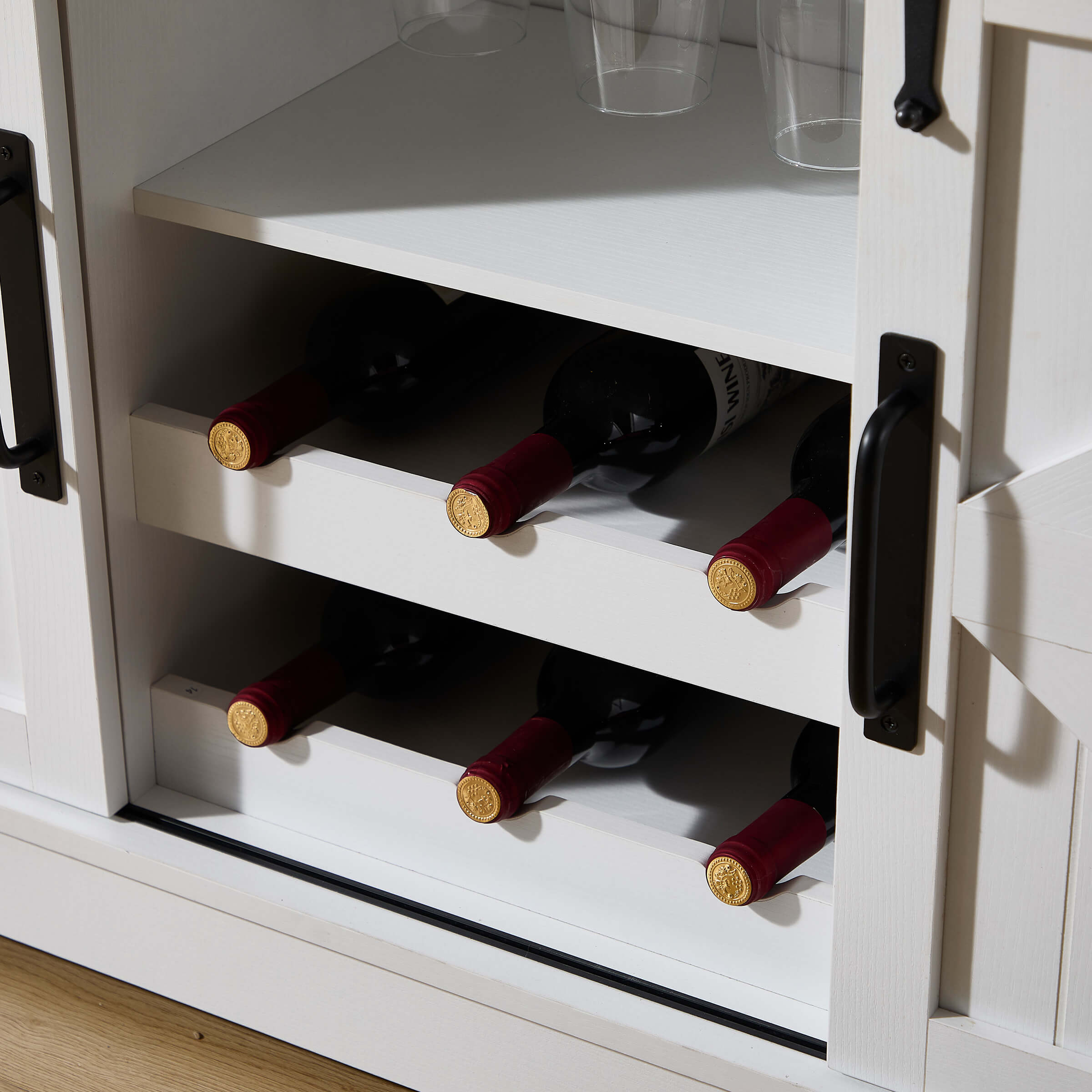 Kmax 54"L Sideboard with Wine Rack and Storage Buffet Cabinet - XX157CB