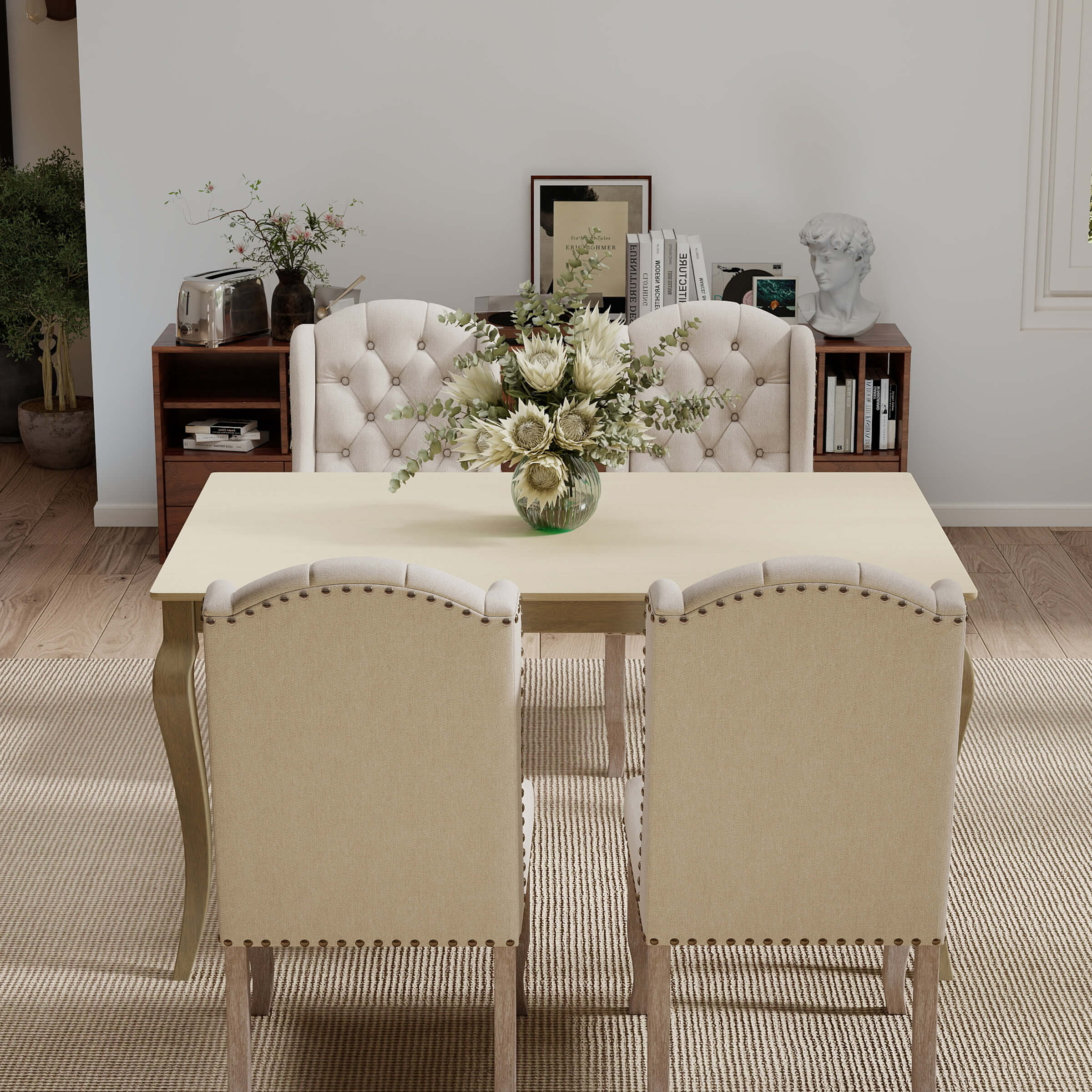 Kmax 60"L Rustic Farmhouse Solid Wood Dining Table - 15908DT