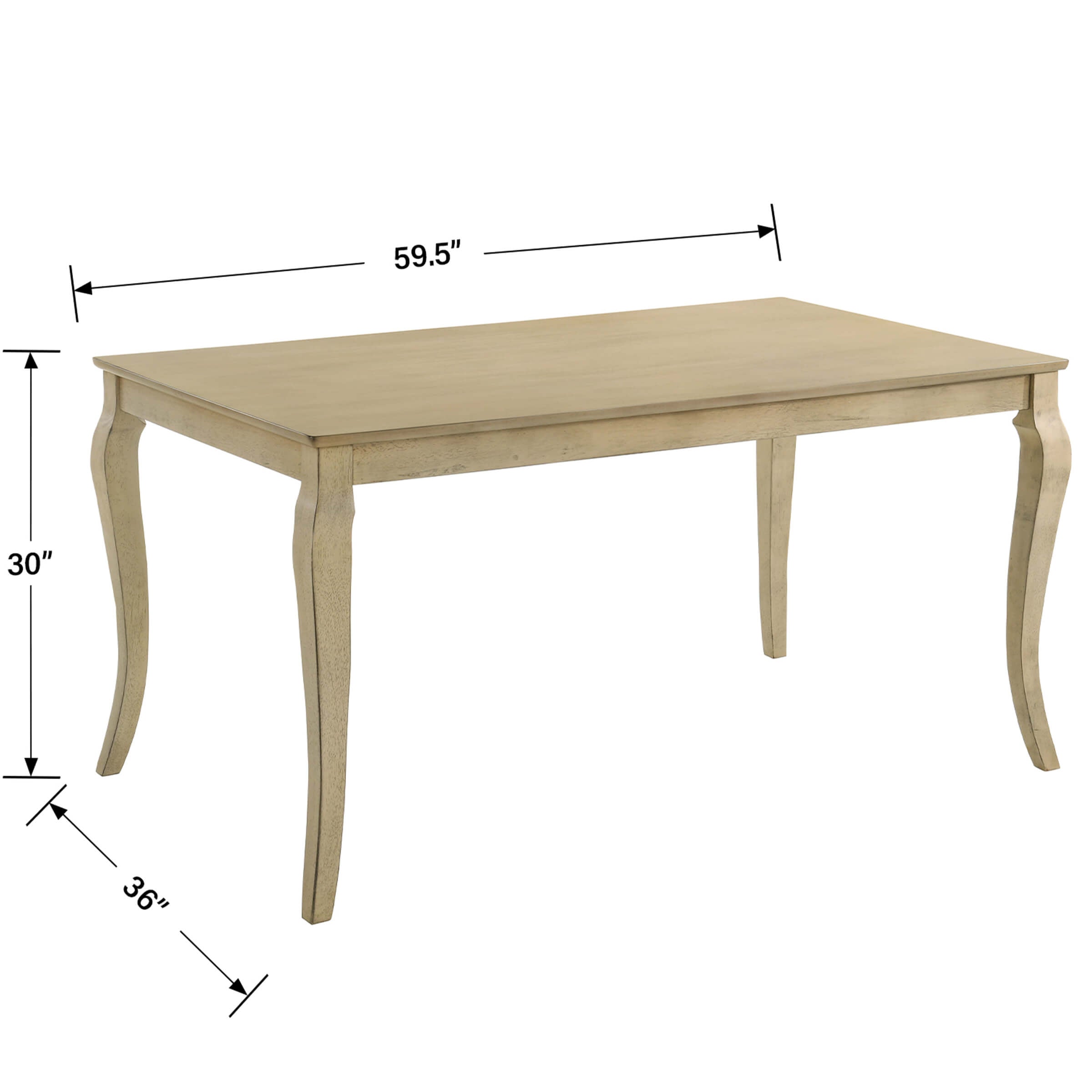 Kmax 60"L Rustic Farmhouse Solid Wood Dining Table - 15908DT